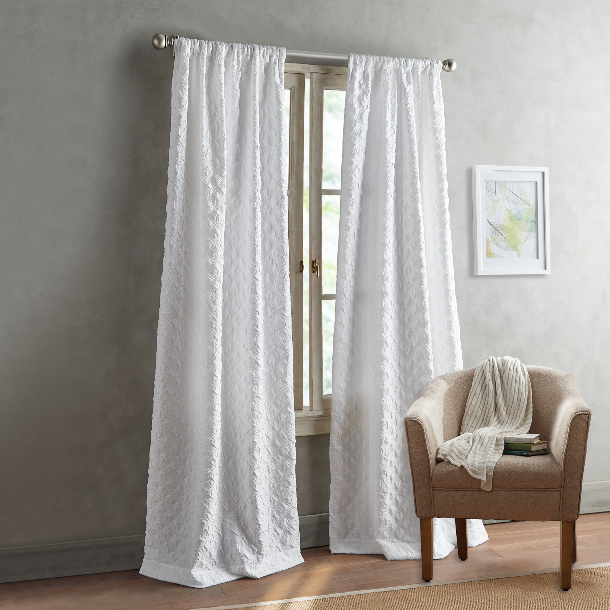 Peri Home Diamond Curtain Poletop Panel Pair – decoratd
