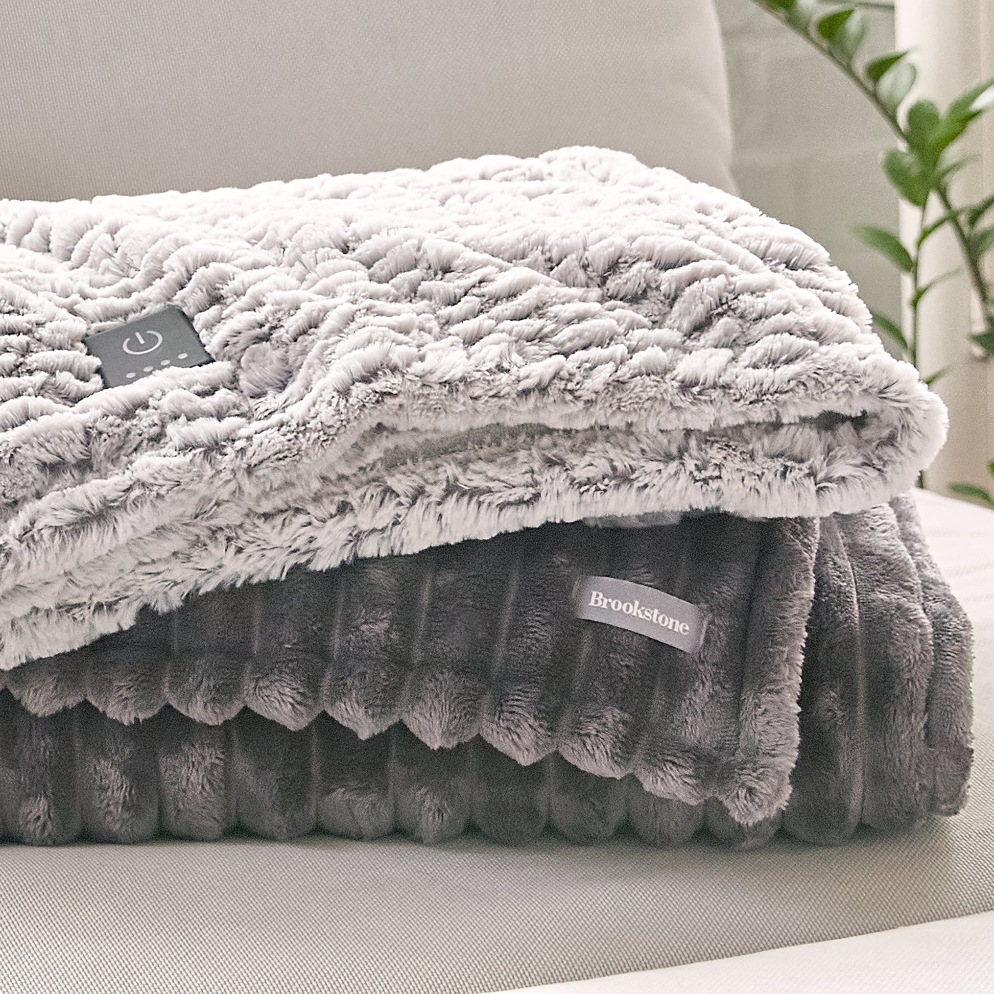 Faux Fur Brookstone Heated Micro Fleece Blanket Brookstone Heated