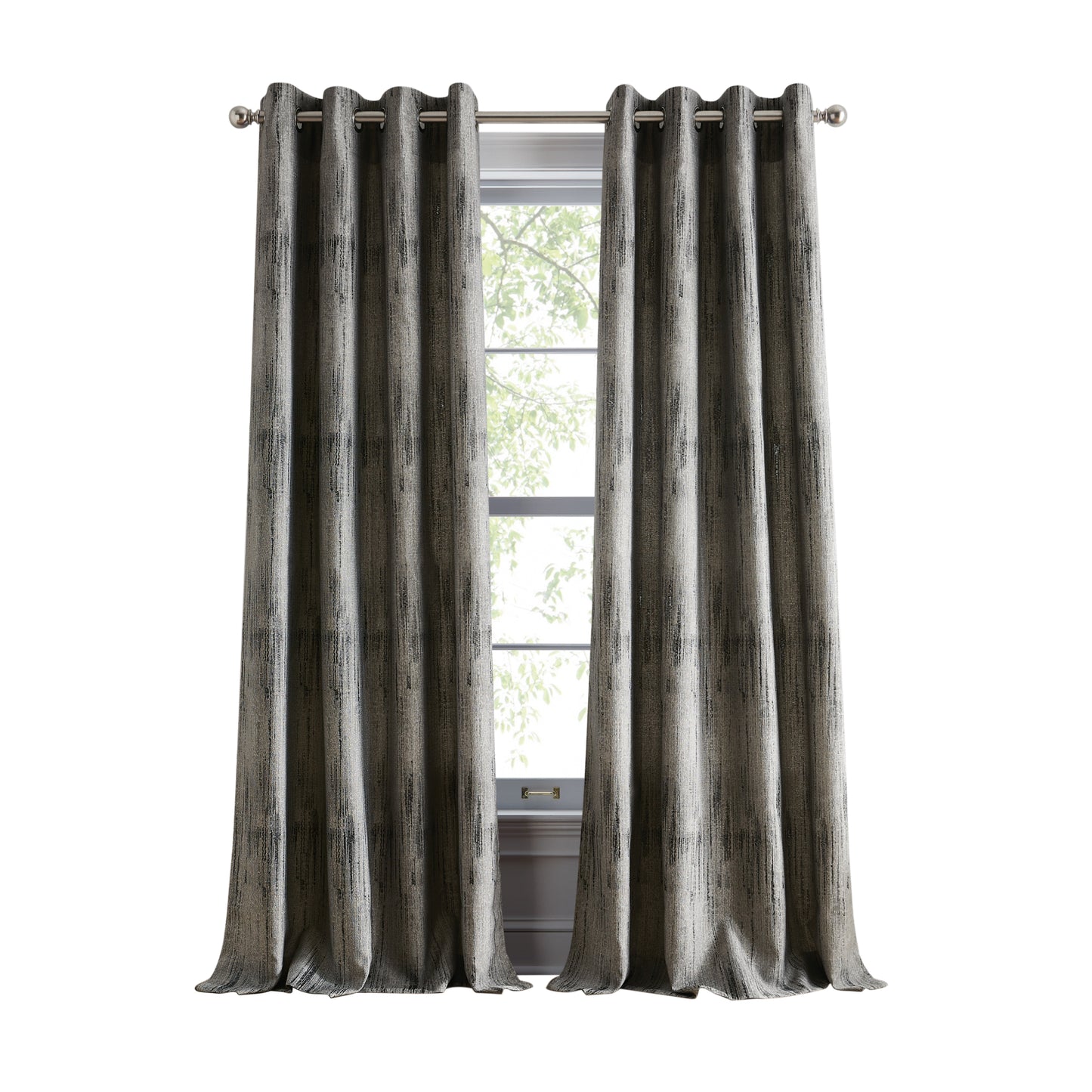 DKNY Basalt Jacquard Grommet Curtain Panel Pair