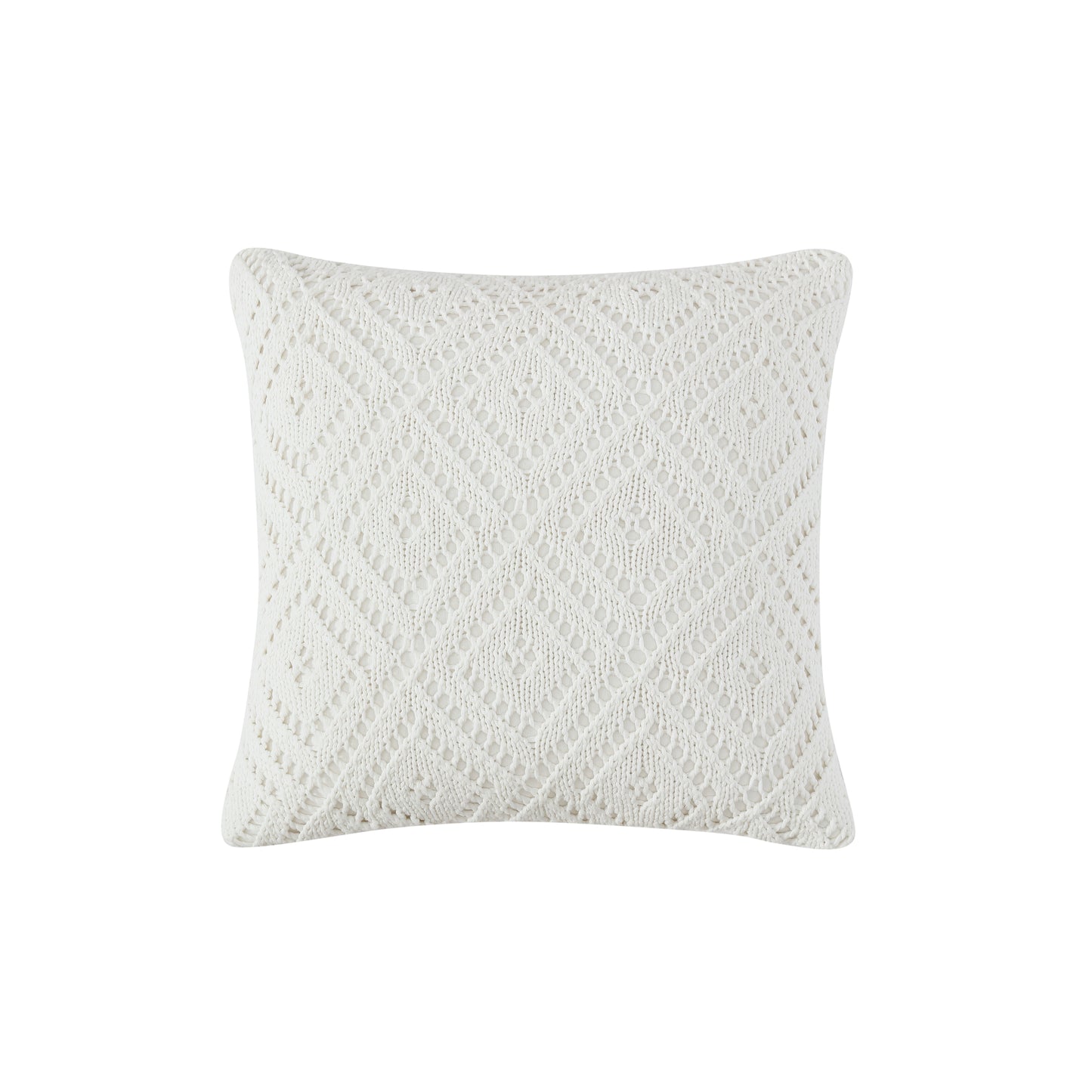 Peri Home Crochet Diamond 20in x 20in Decorative Pillow