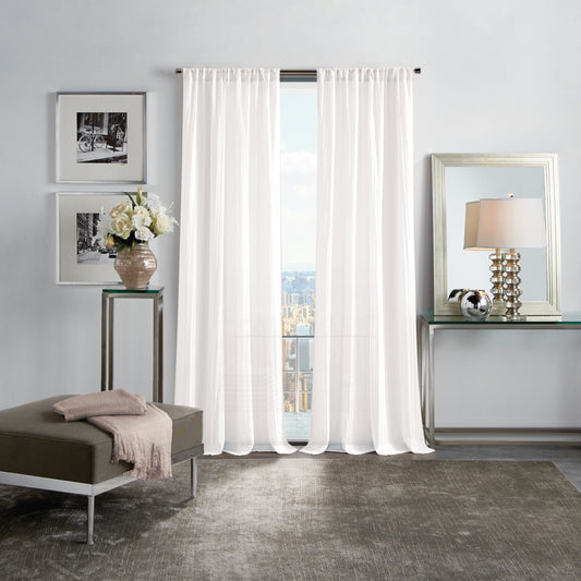 Martha Stewart Crinkle Sheer Curtain Poletop Panel Pair