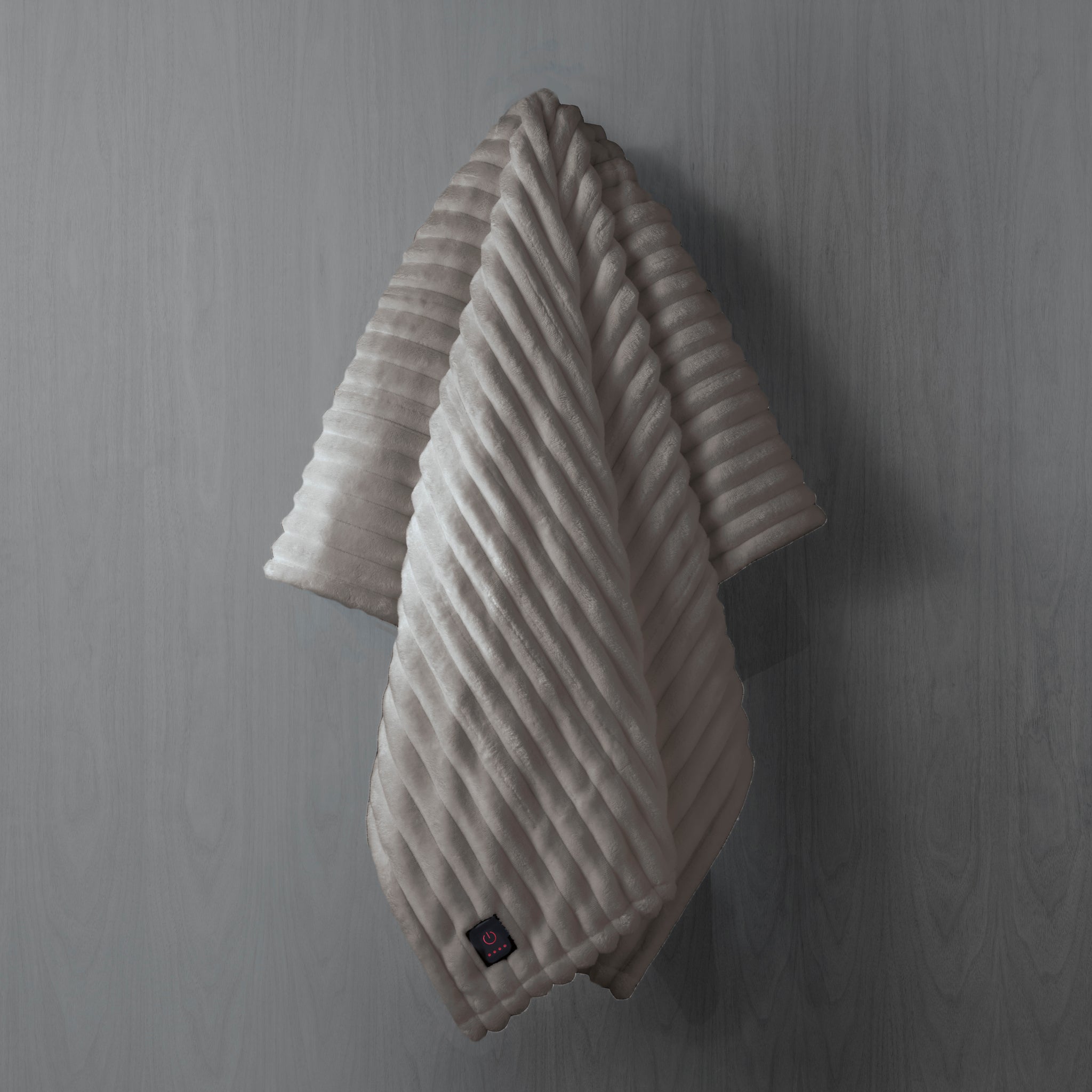 Brookstone Heated Ribbed Throw decoratd