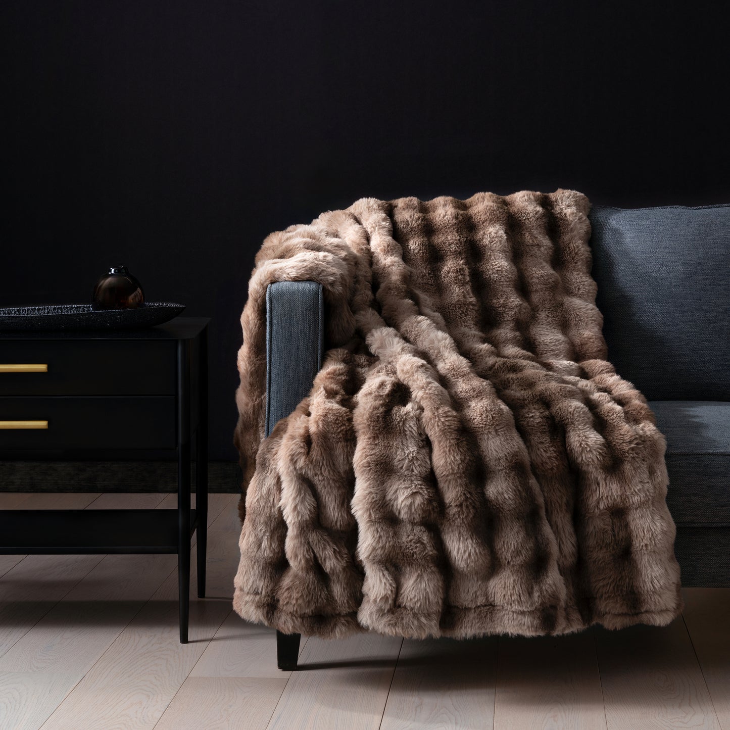 Brookstone Luxe Faux Fur Heated Throw