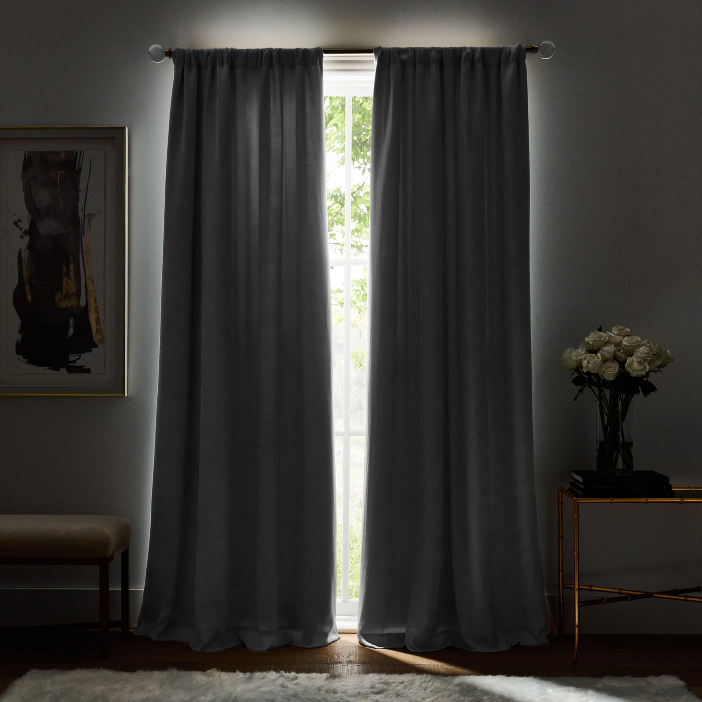 Karl Lagerfeld Paris Silky Cloud Blackout Lined, Set of 2 Curtain Panels