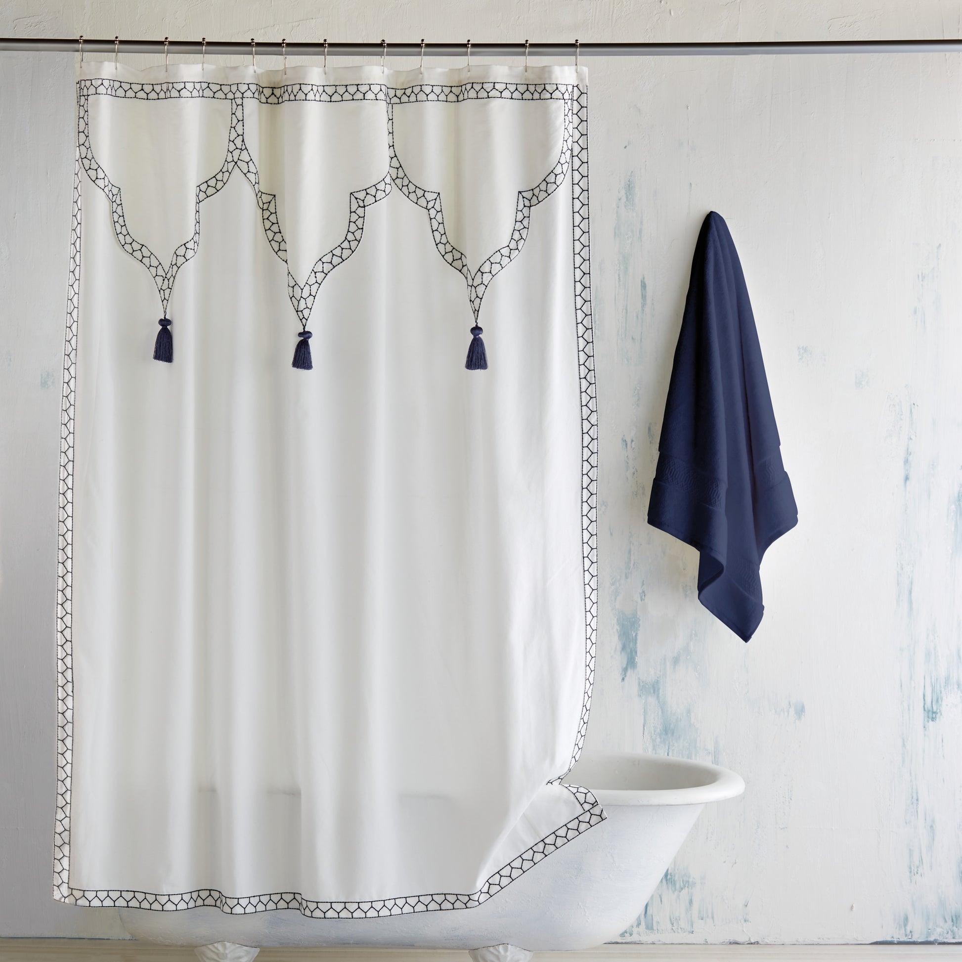 John Robshaw Iswar Shower Curtain Collection indigo