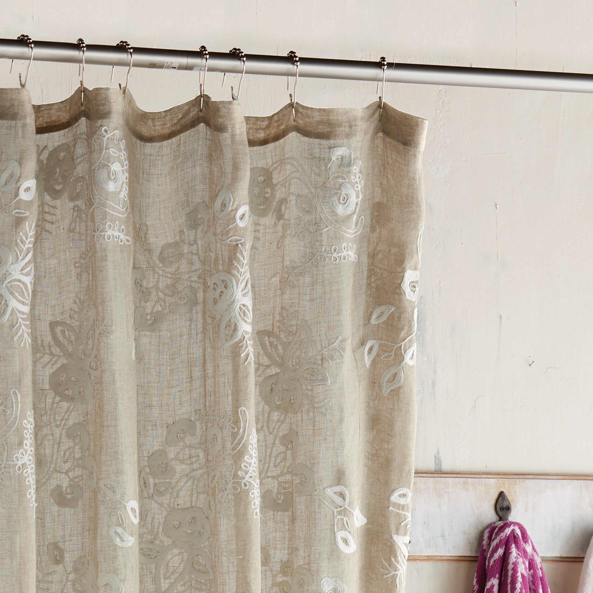 John Robshaw Pasak Linen Shower Curtain