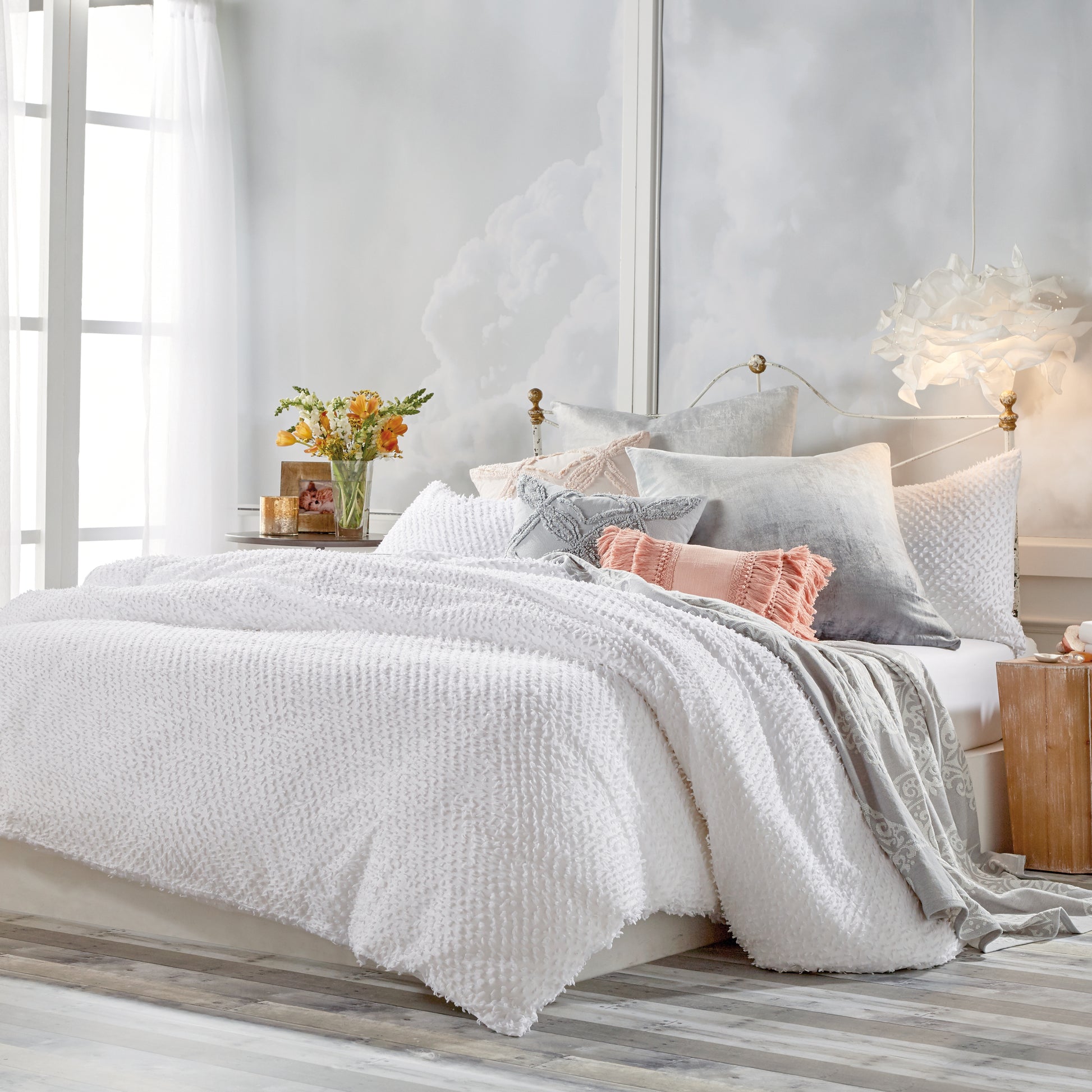 Peri Home Dot Fringe Comforter Bedding Collection White