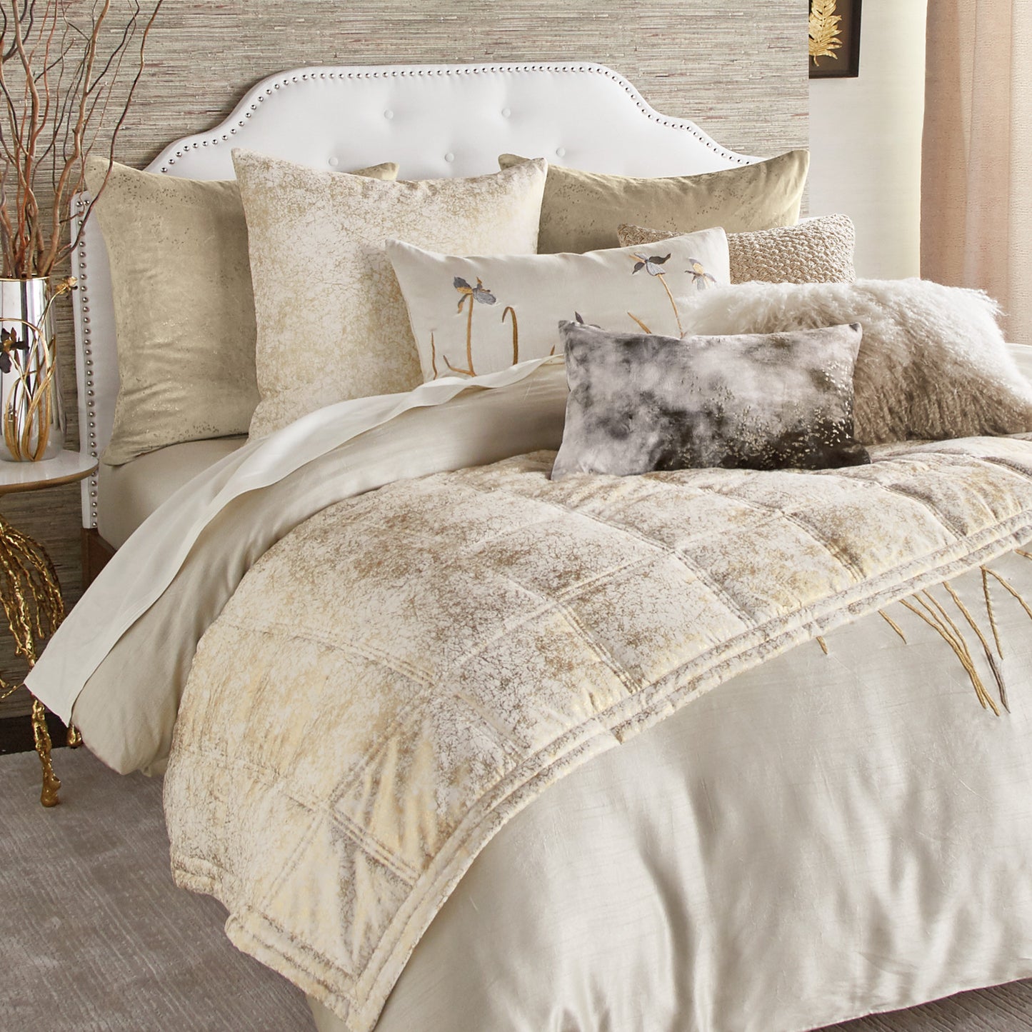 Michael Aram Metallic Textured Coverlet