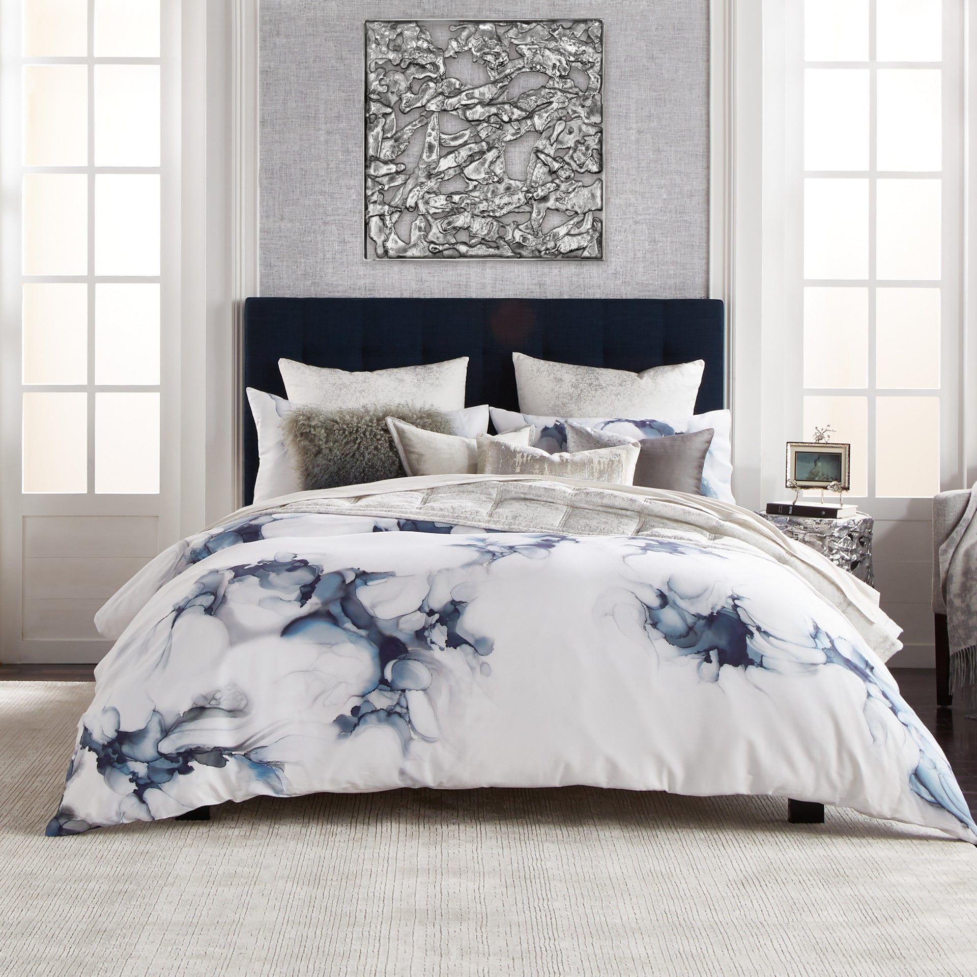 Ted Baker Linear Floral Duvet Cover Blue