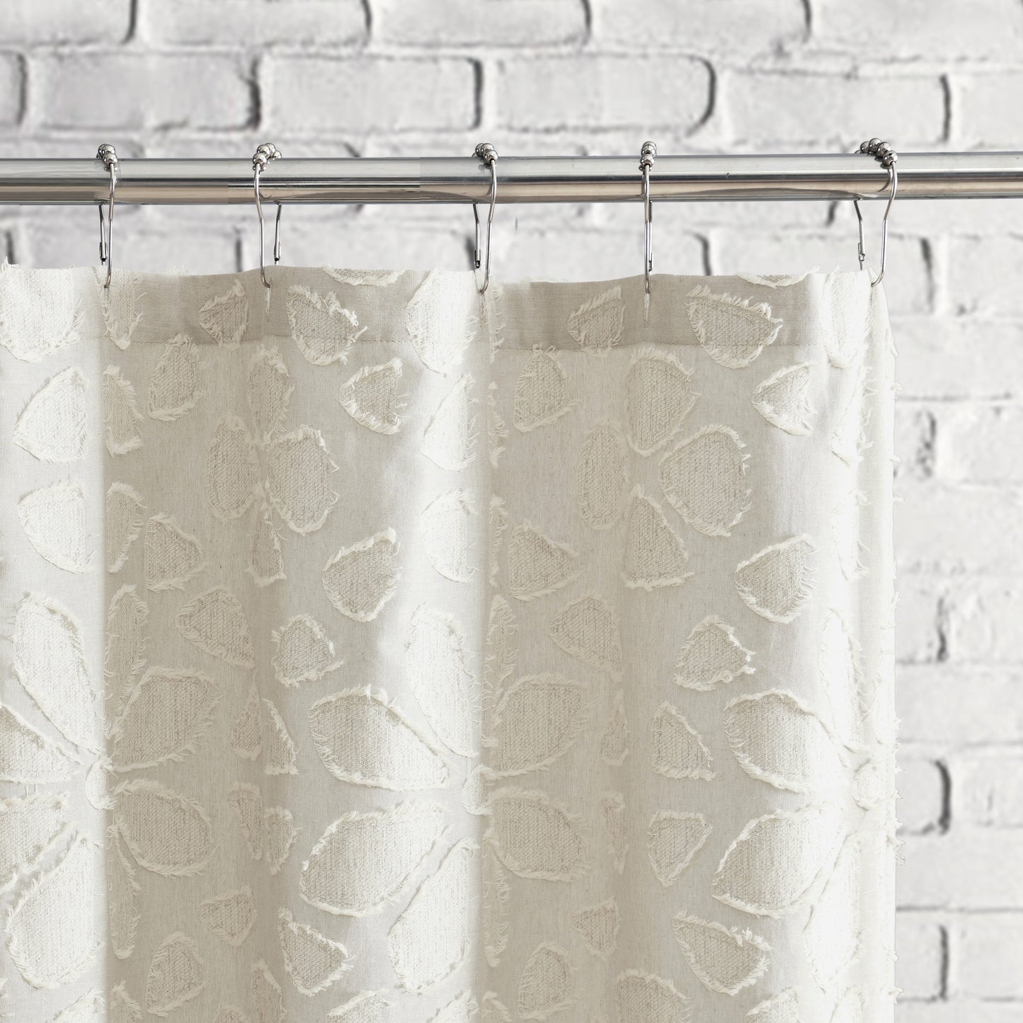 Peri Home Clipped Floral Shower Curtain Natural