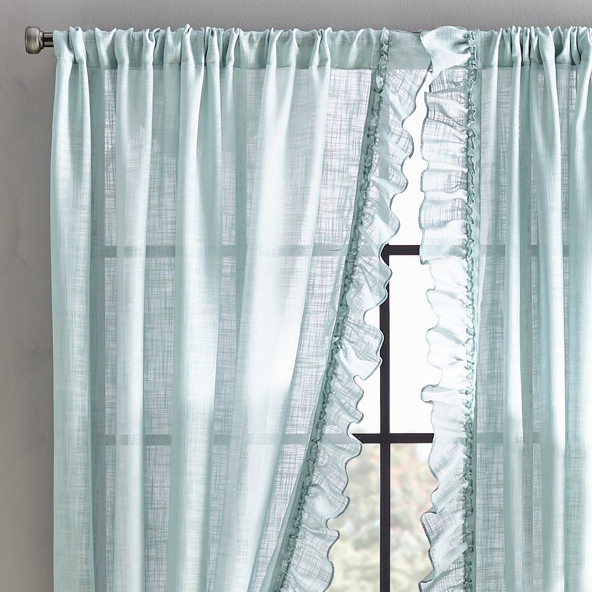 Peri Home Arabella Poletop Window Curtain Panel aqua