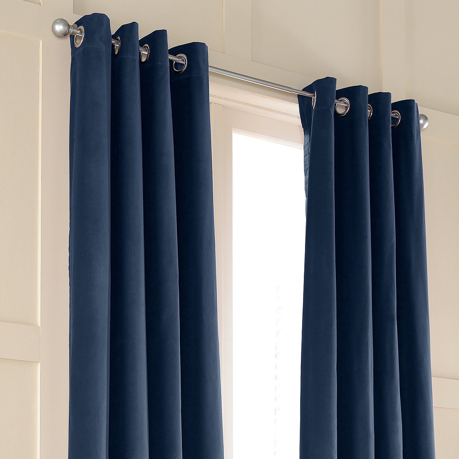 Curtainworks Messina Grommet Window Curtain Panel Navy