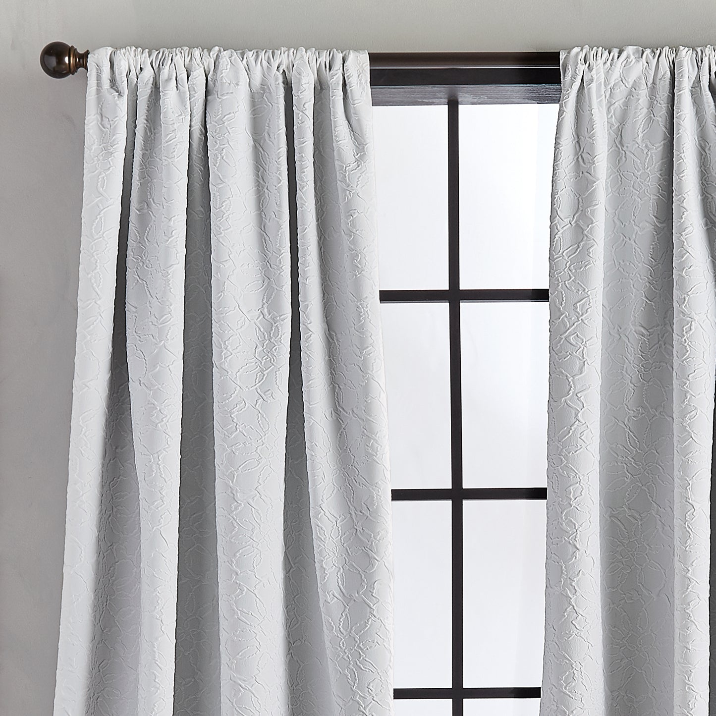 Bloomsbury Microsculpt Window Curtain Panel Grey