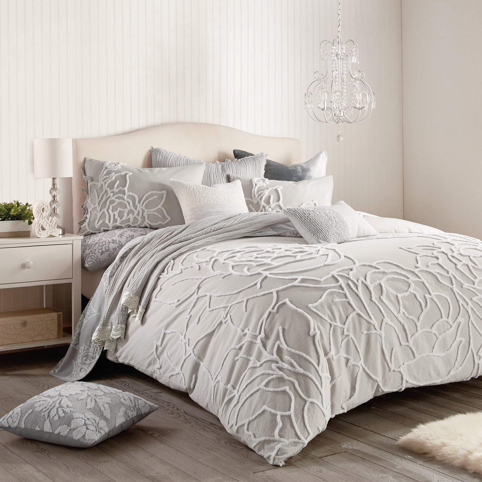 Peri Home Chenille Rose Comforter Bedding Collection