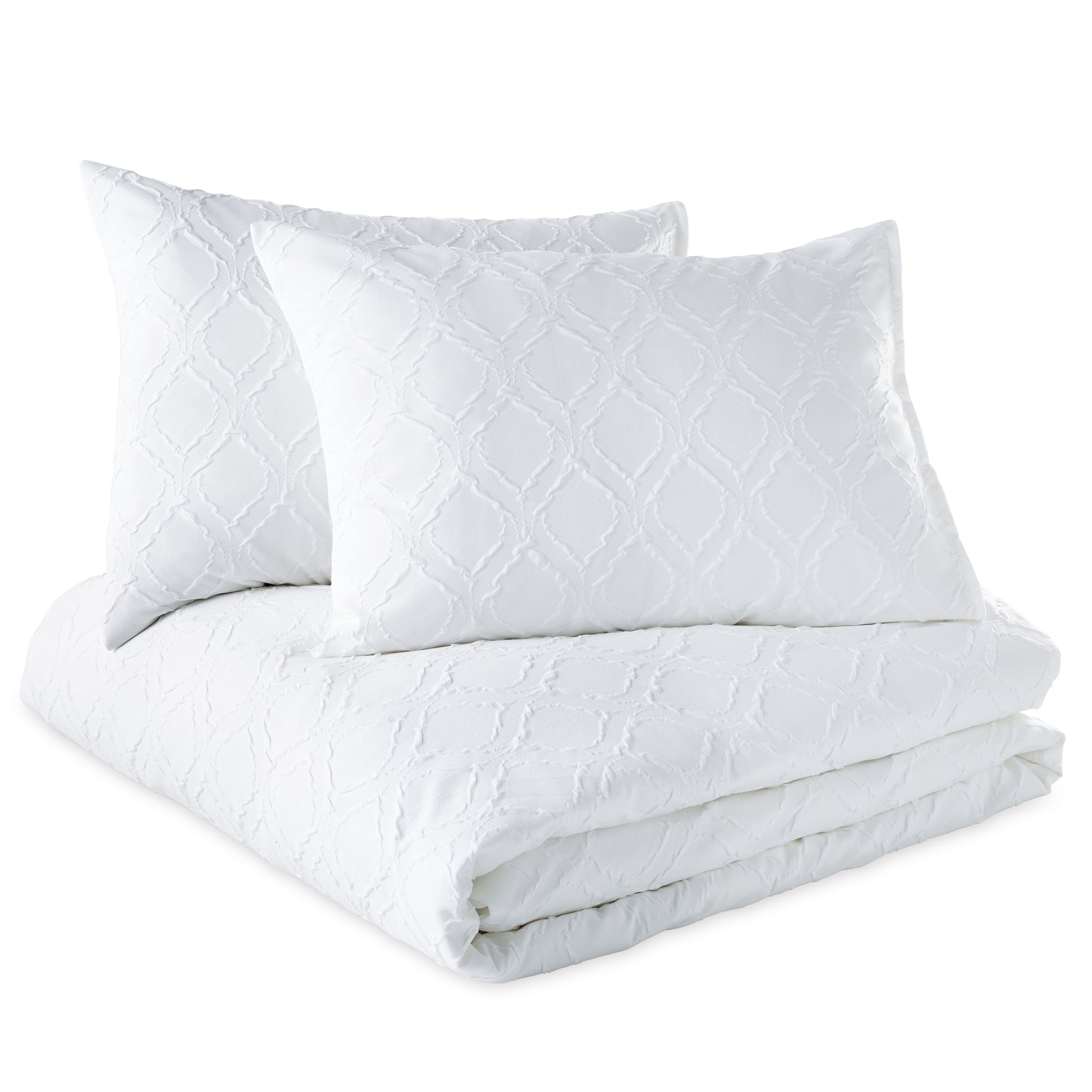 Microsculpt Solid Ogee Comforter Set white
