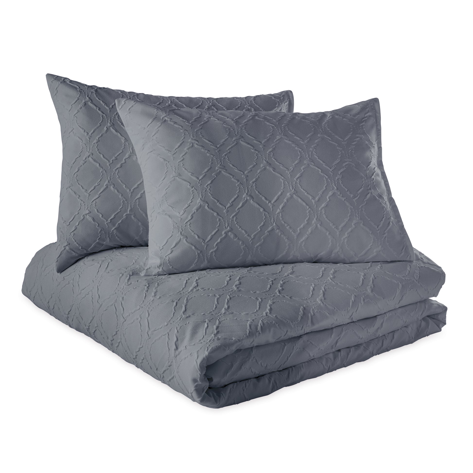 Microsculpt Solid Ogee Comforter Set charcoal