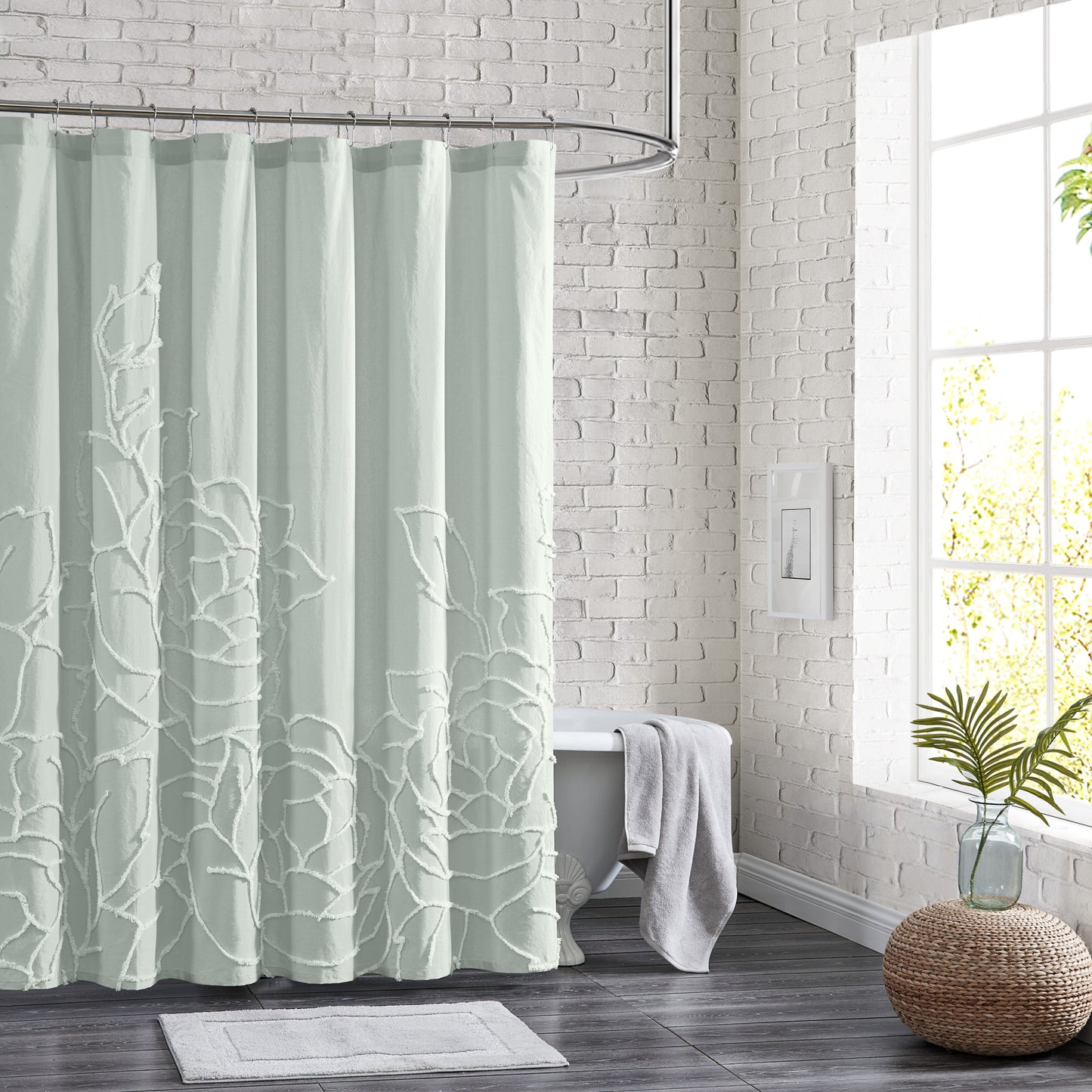 Peri Home Chenille Rose Shower Curtain