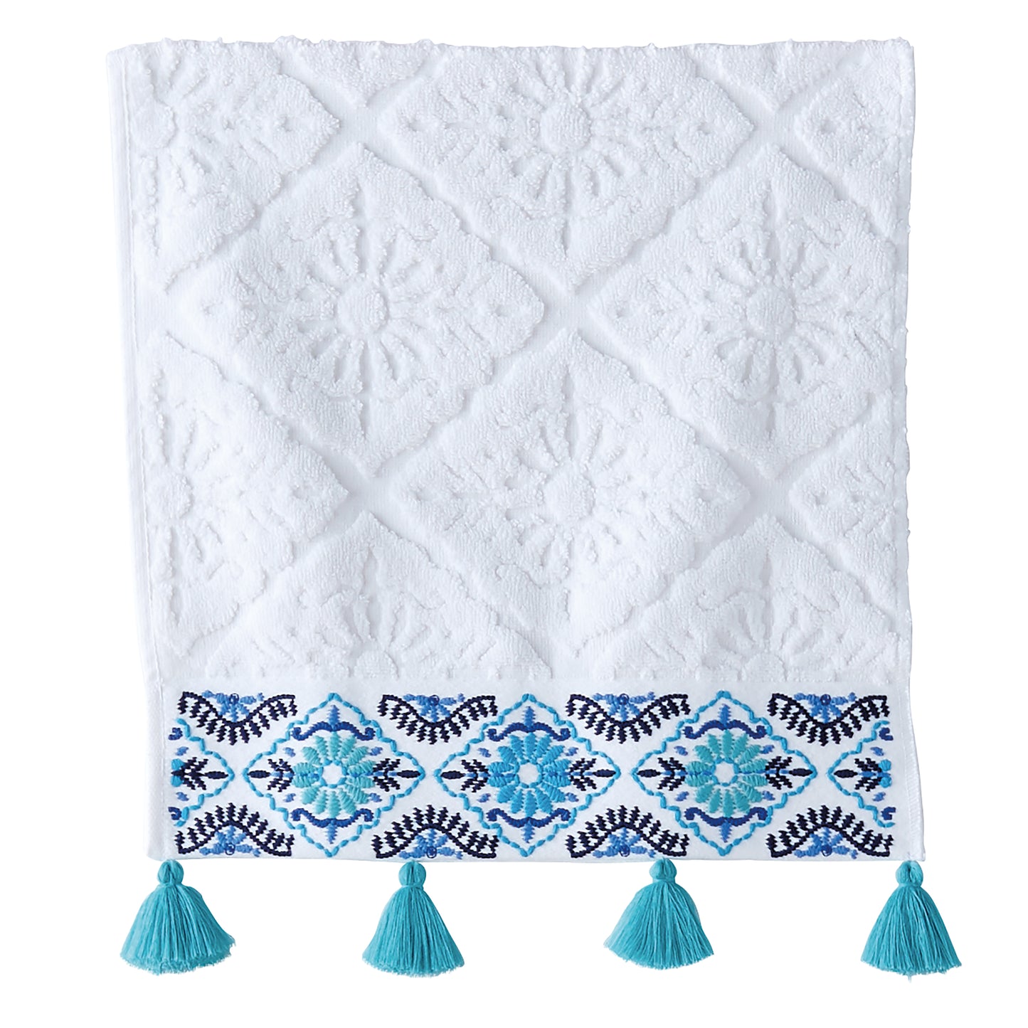 John Robshaw Aloka Blue Wash Cloth Towel