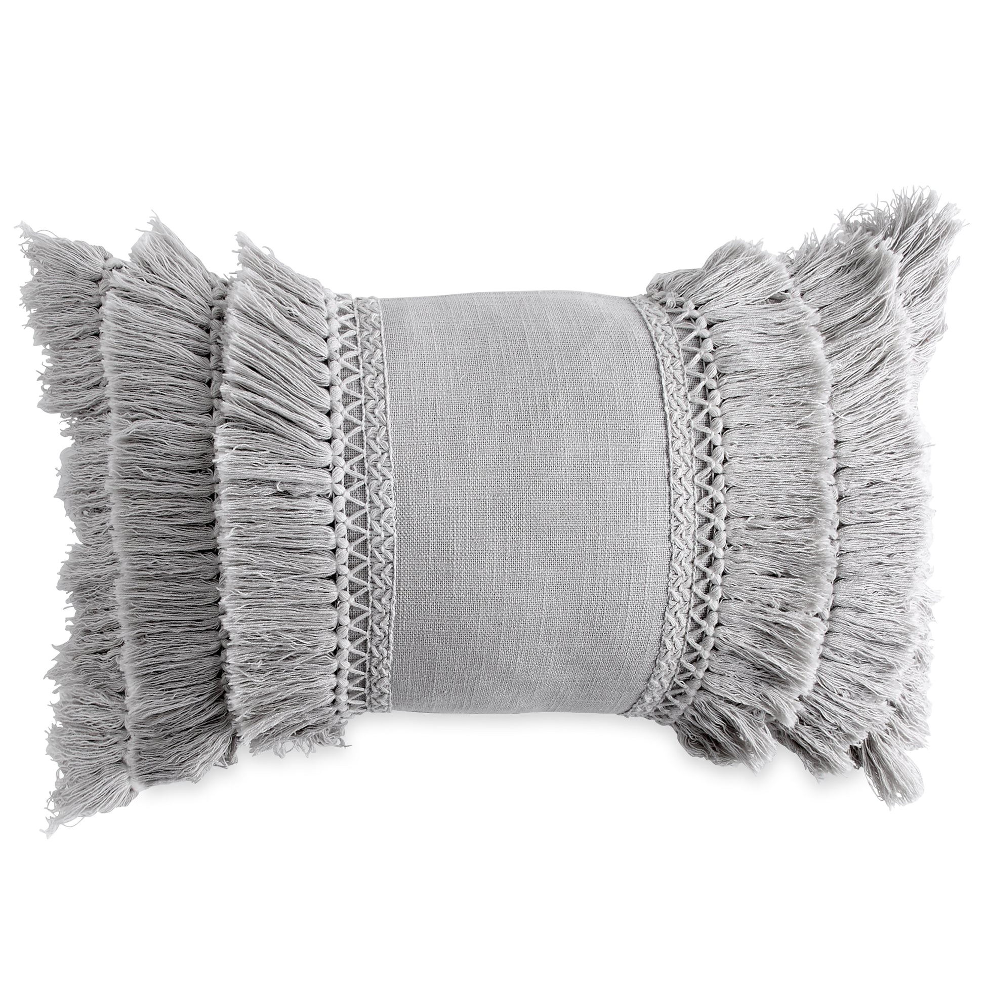 Peri Home Fringe Decorative Pillow grey