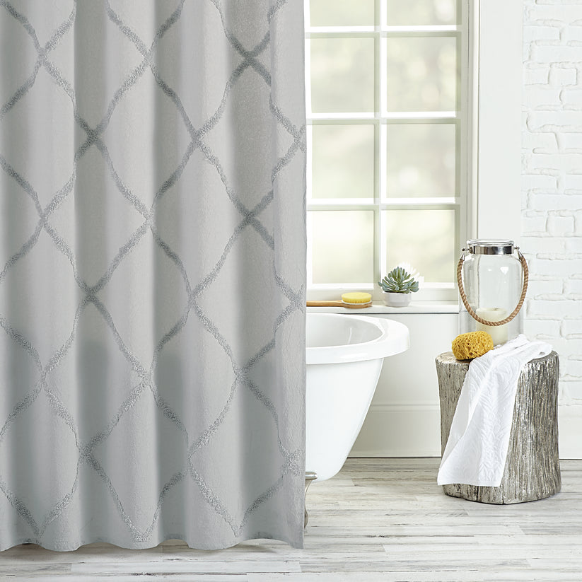 Peri Home Chenille Lattice Shower Curtain – decoratd