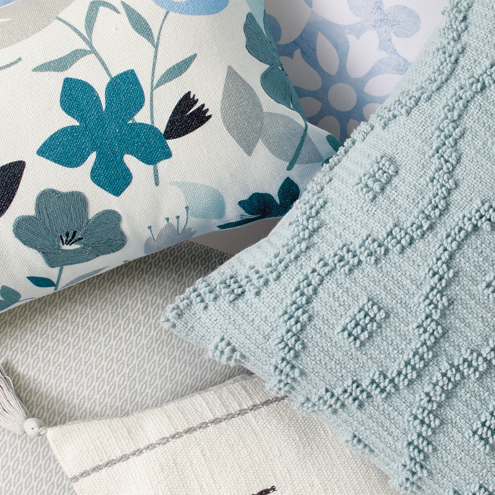 Wellbe Flora Bolster Pillow Blue