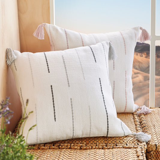 Wellbe Echo Decorative Pillows Blush and Grey