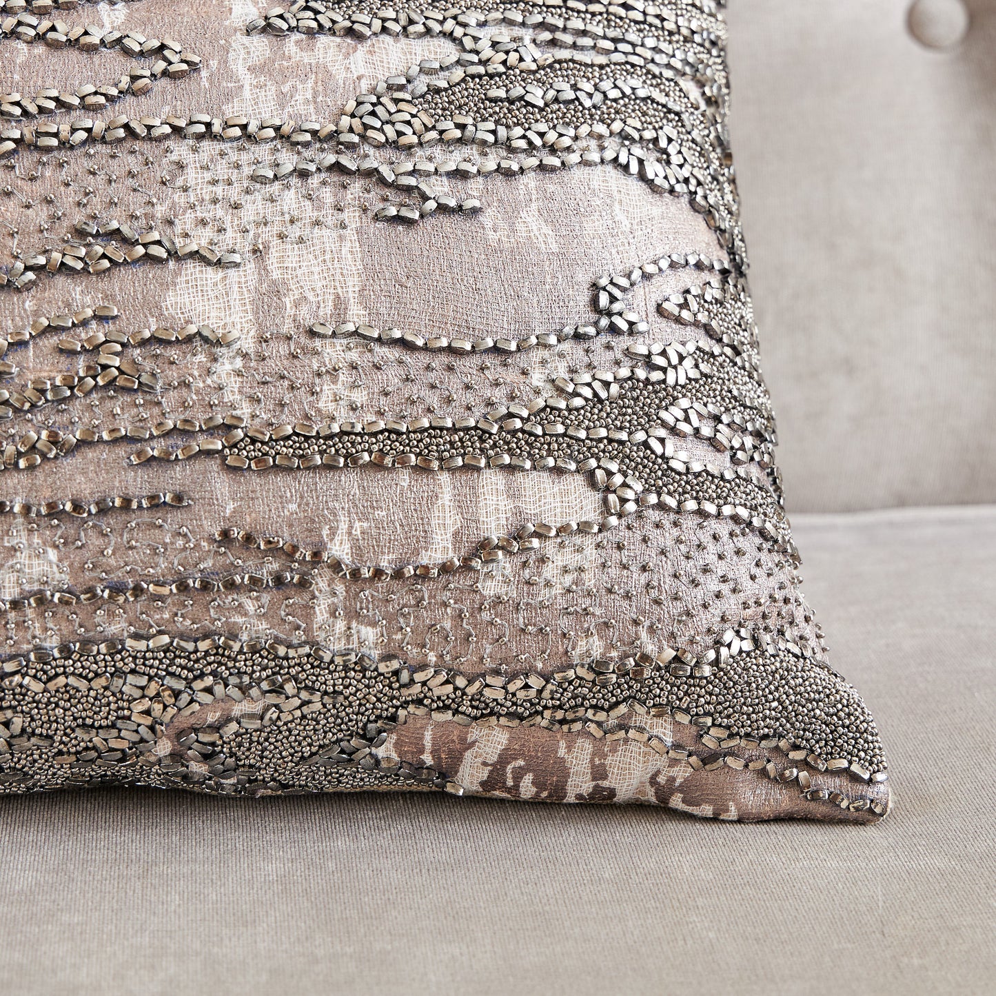 Michael Aram Moire Beaded Dec Pillow