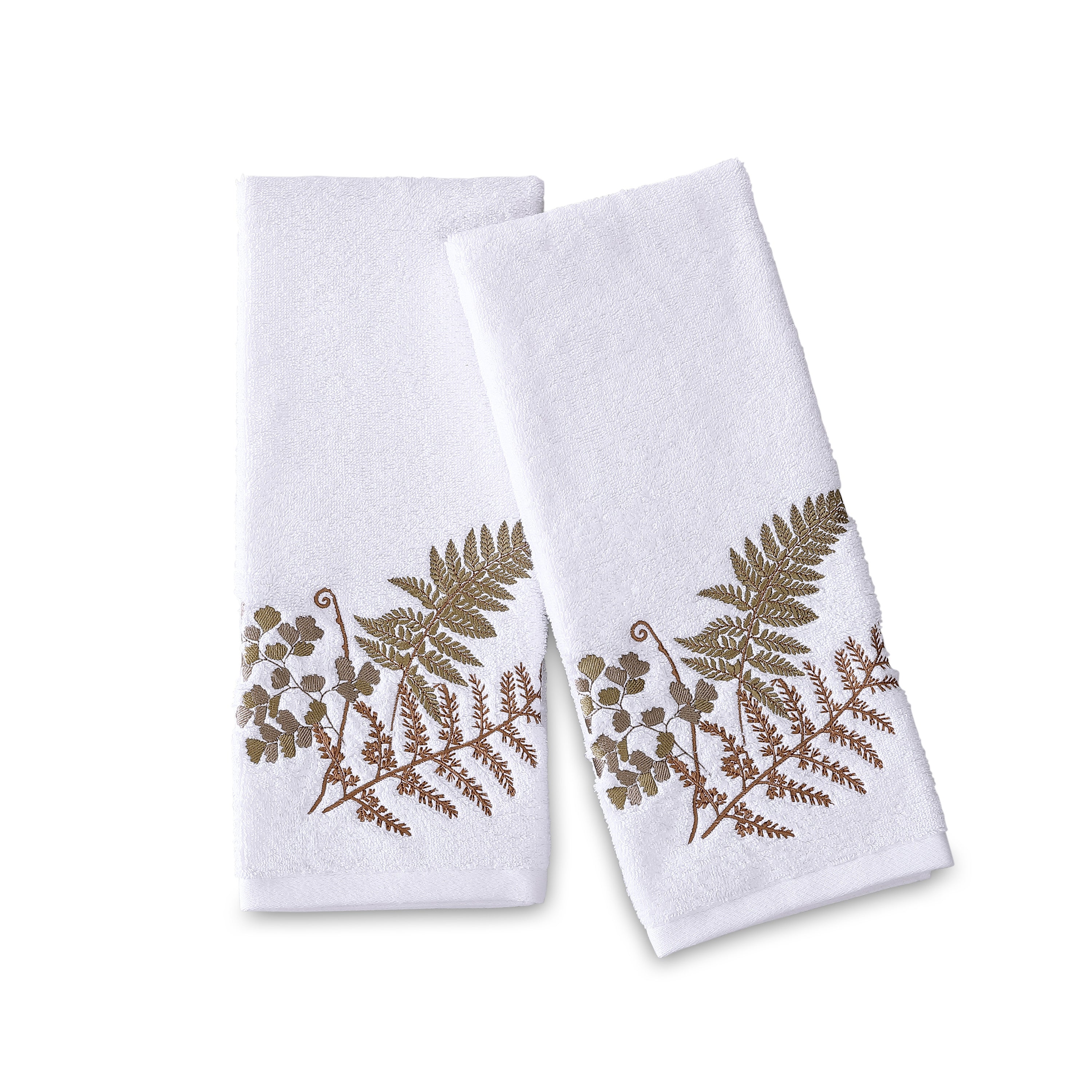 Michael Aram Fern Embroidered Guest Towel Set decoratd