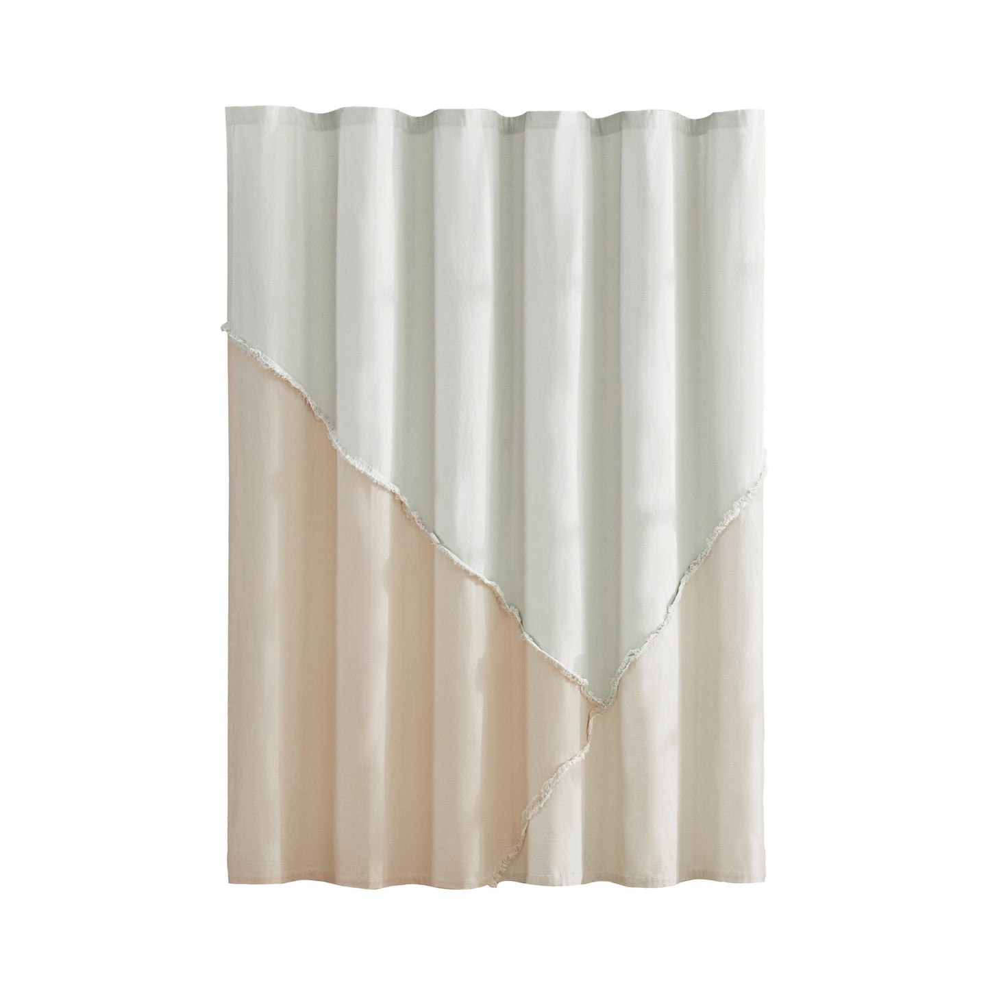 Peri Home Colorblock Fringe Shower Curtain