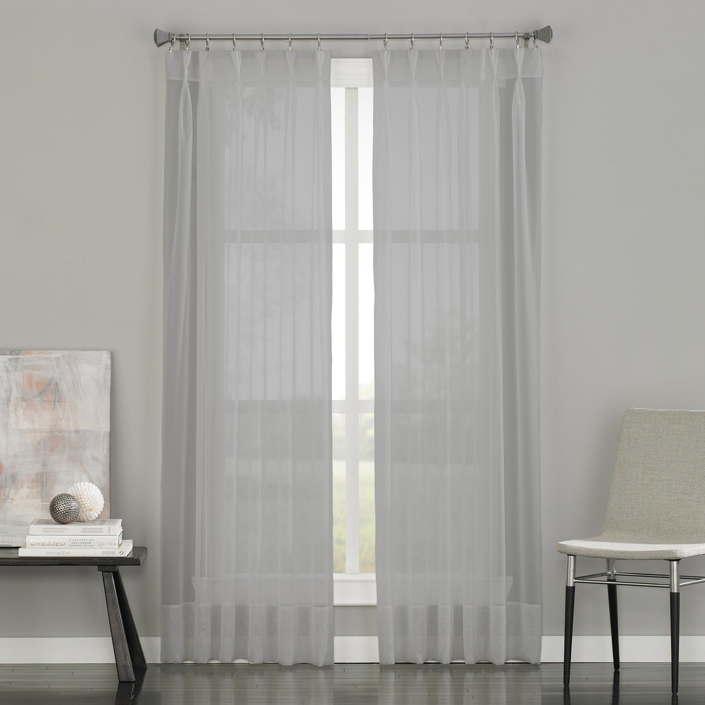 Curtainworks Soho Voile Pinch Pleat Window Curtain Panel Oyster