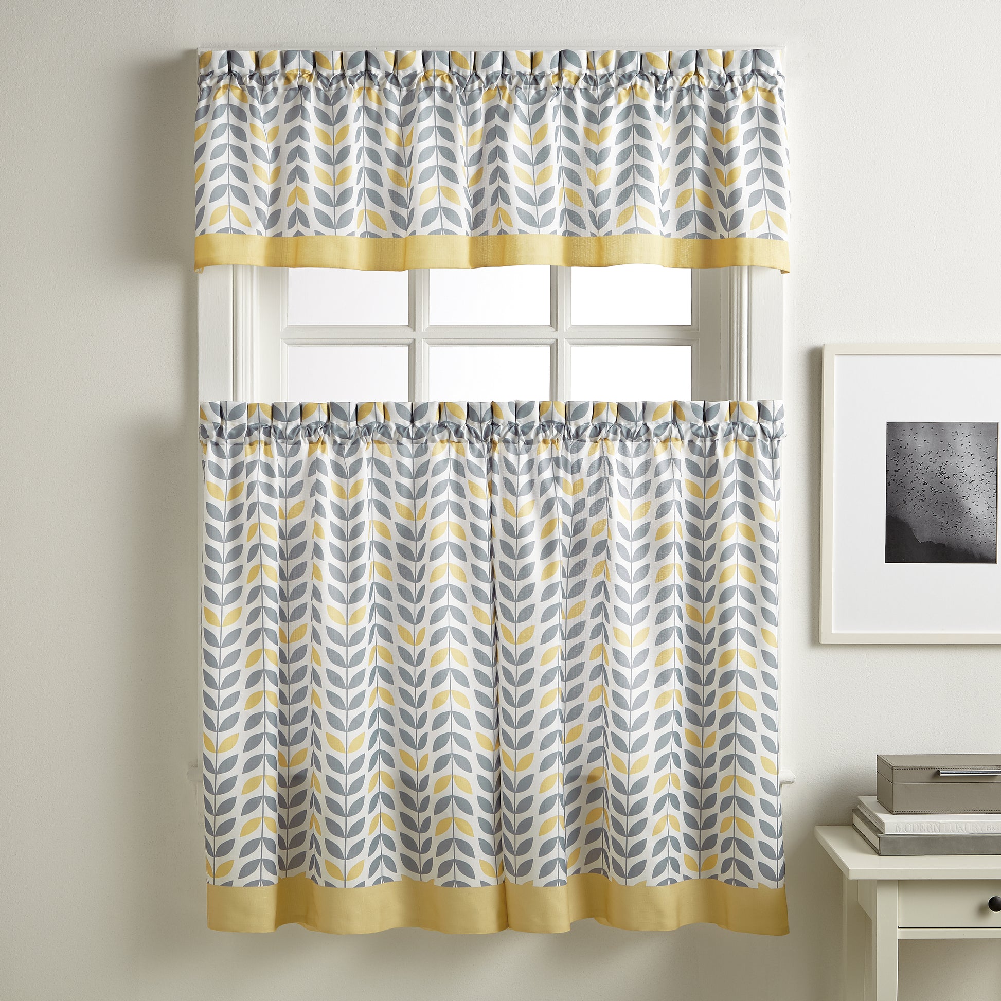 Curtainworks Savannah Eyelet Tier & Valance Separates Gold