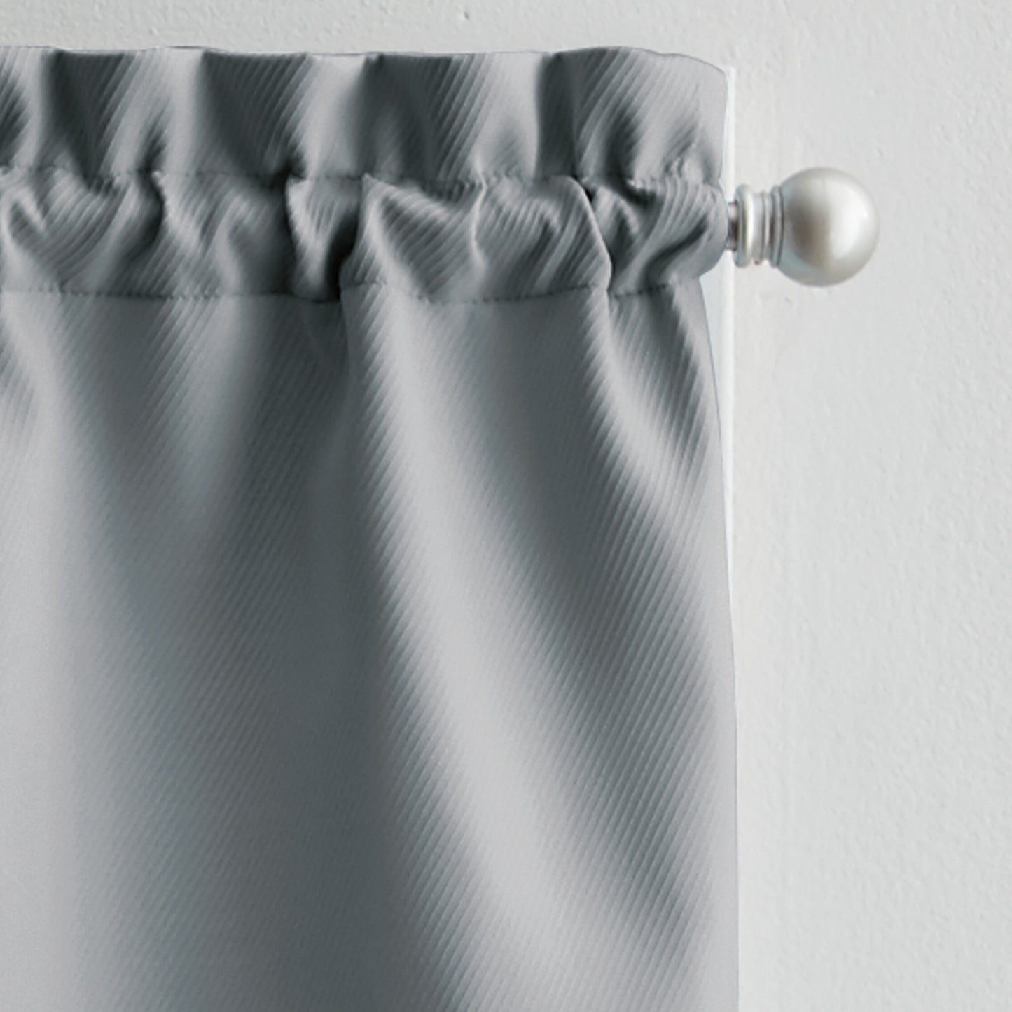 Curtainworks Solid Twill Tiers & Valance Set Grey