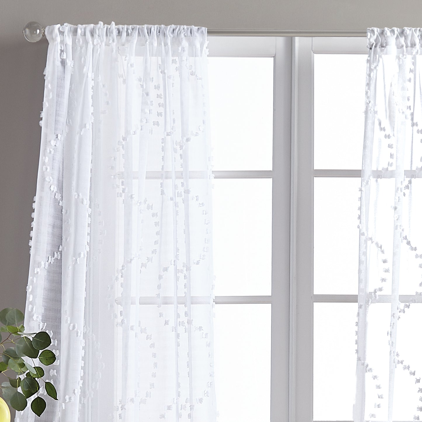 Peri Home Dixon Wave Window  Curtain Panel White