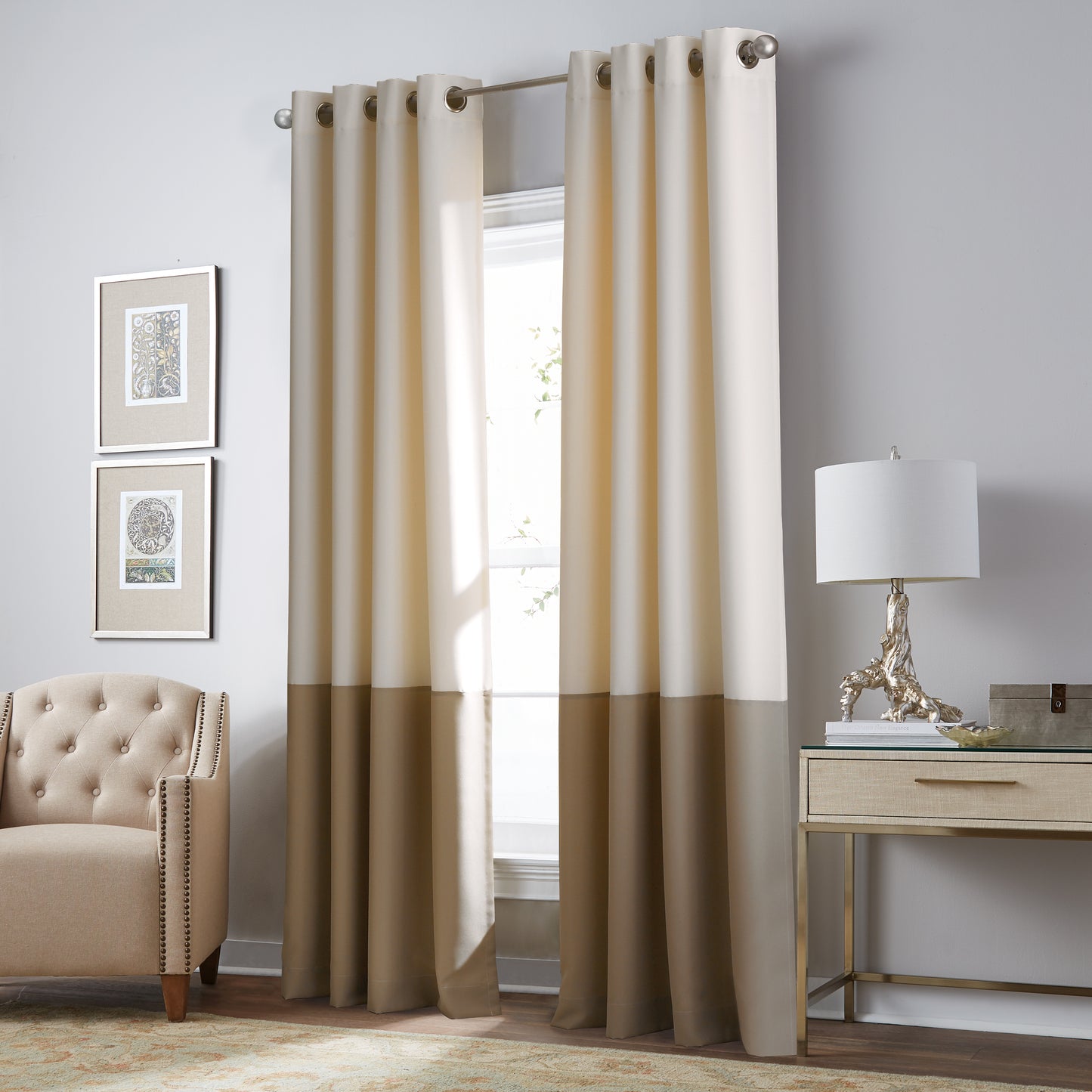 Curtainworks Kendall Grommet Window Curtain Panel Cream/Beige