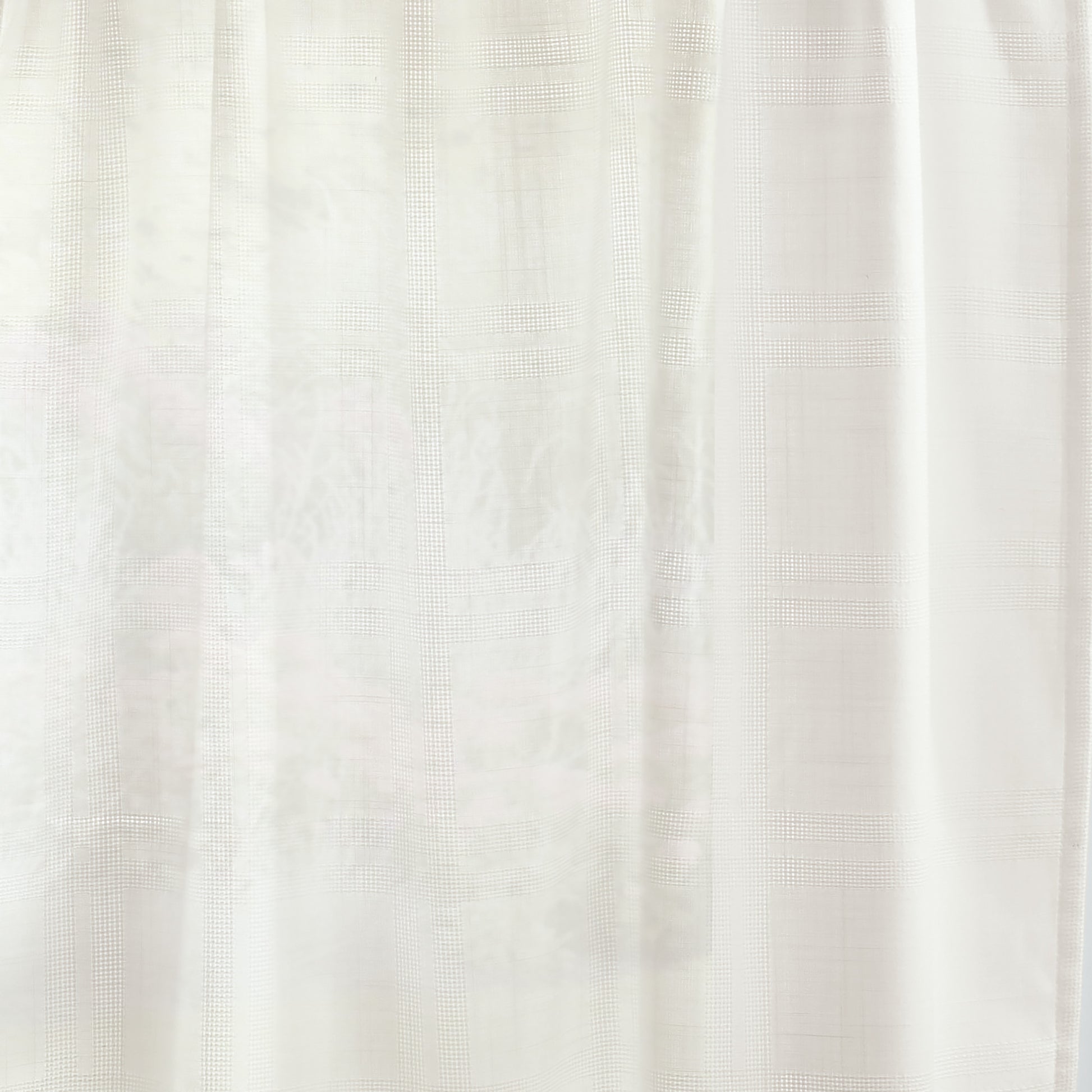 Martha Stewart Bedford Woven Plaid Valance & Tiers White