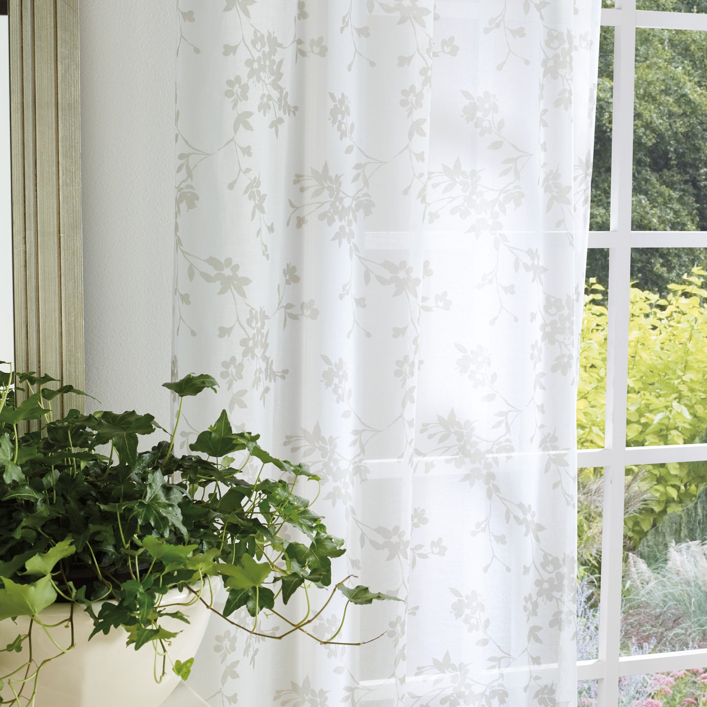 Martha Stewart Bellefield Floral Window Panel Linen