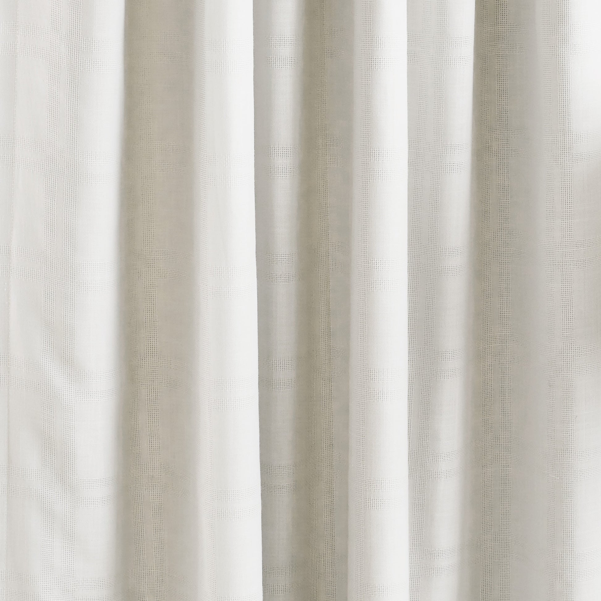 Martha Stewart Bedford Woven Plaid Backtab Curtain Panel White