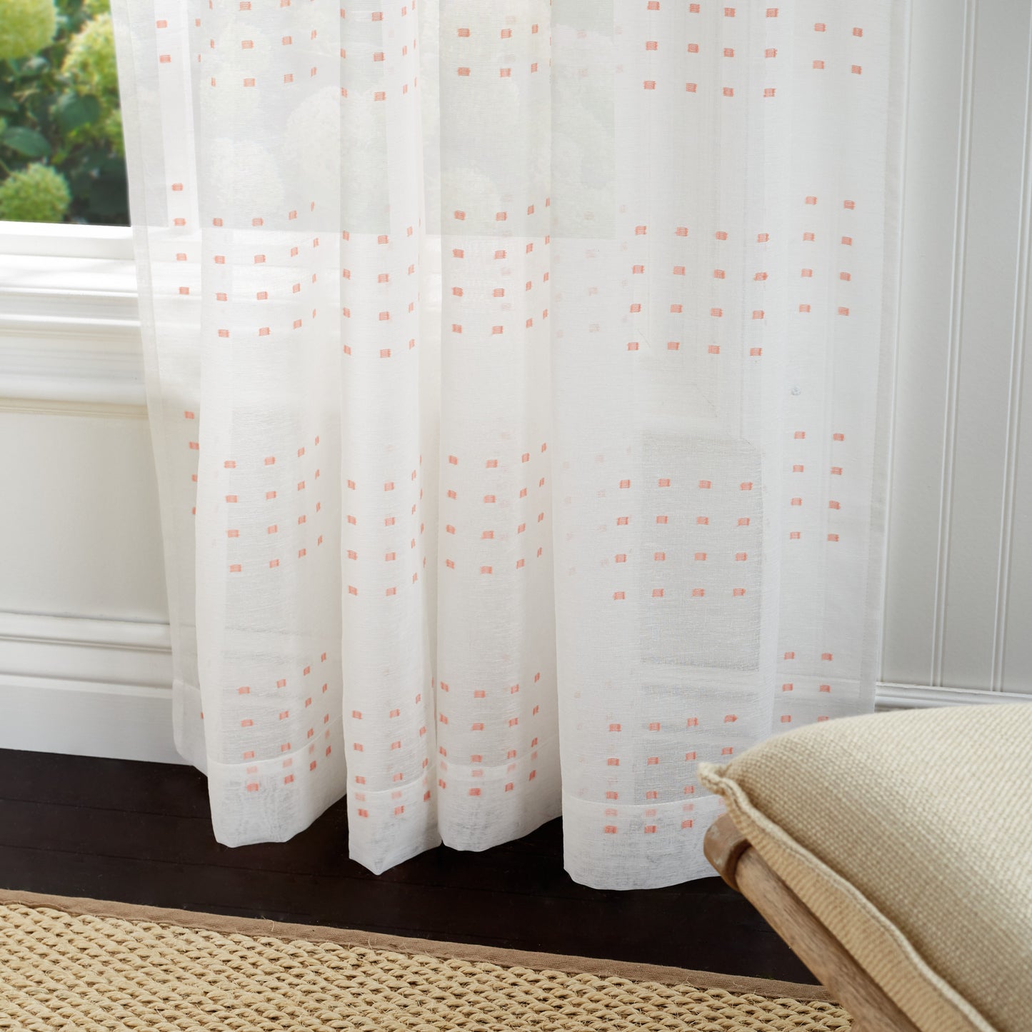 Martha Stewart Montauk Clip Sheer Curtain Panel Coral