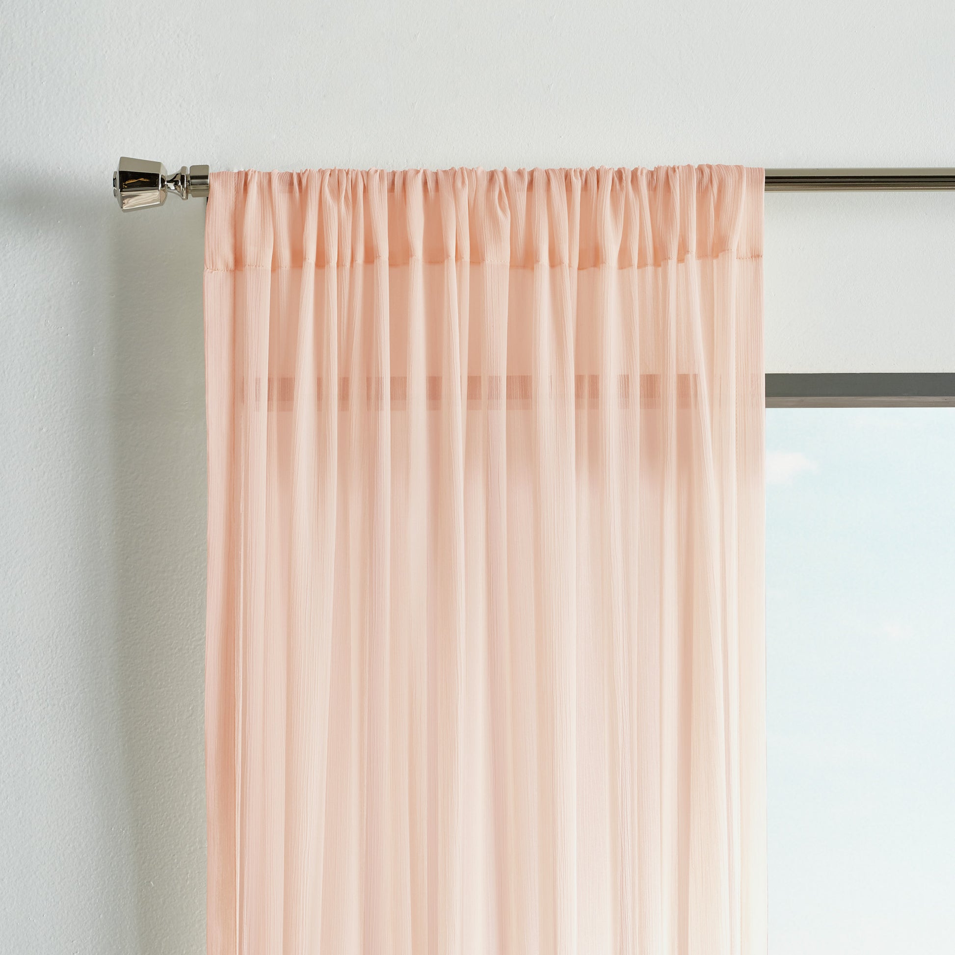 Martha Stewart Glacier Sheer Curtain Panel Blush