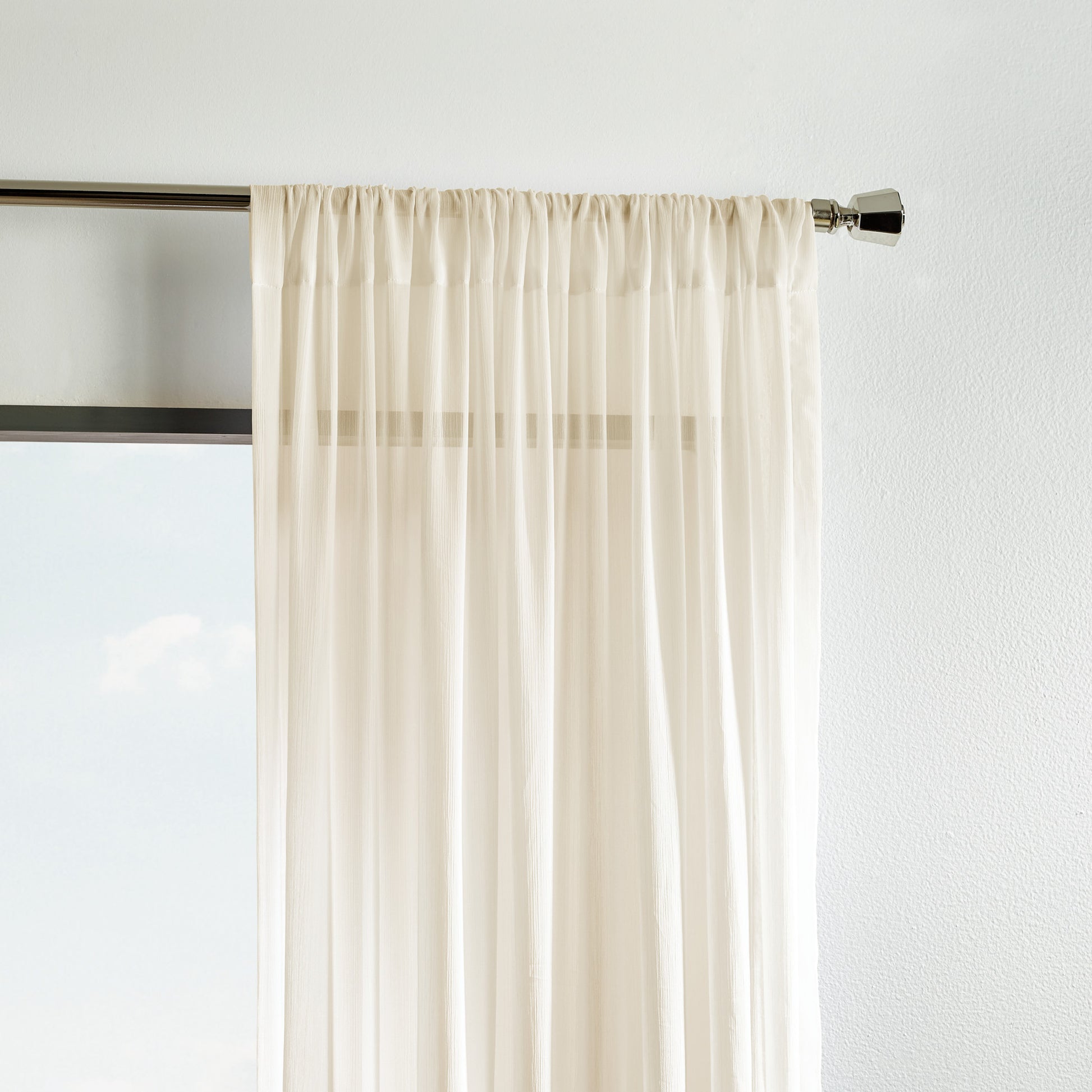 Martha Stewart Glacier Sheer Curtain Panel Ivory