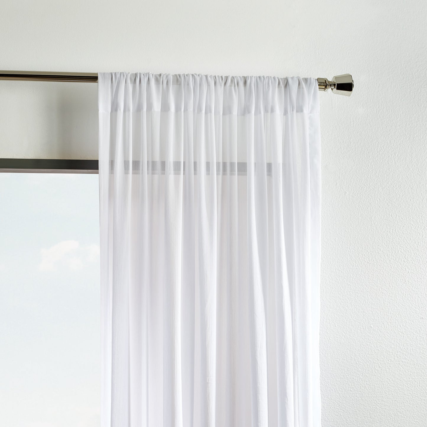Martha Stewart Glacier Sheer Curtain Panel White
