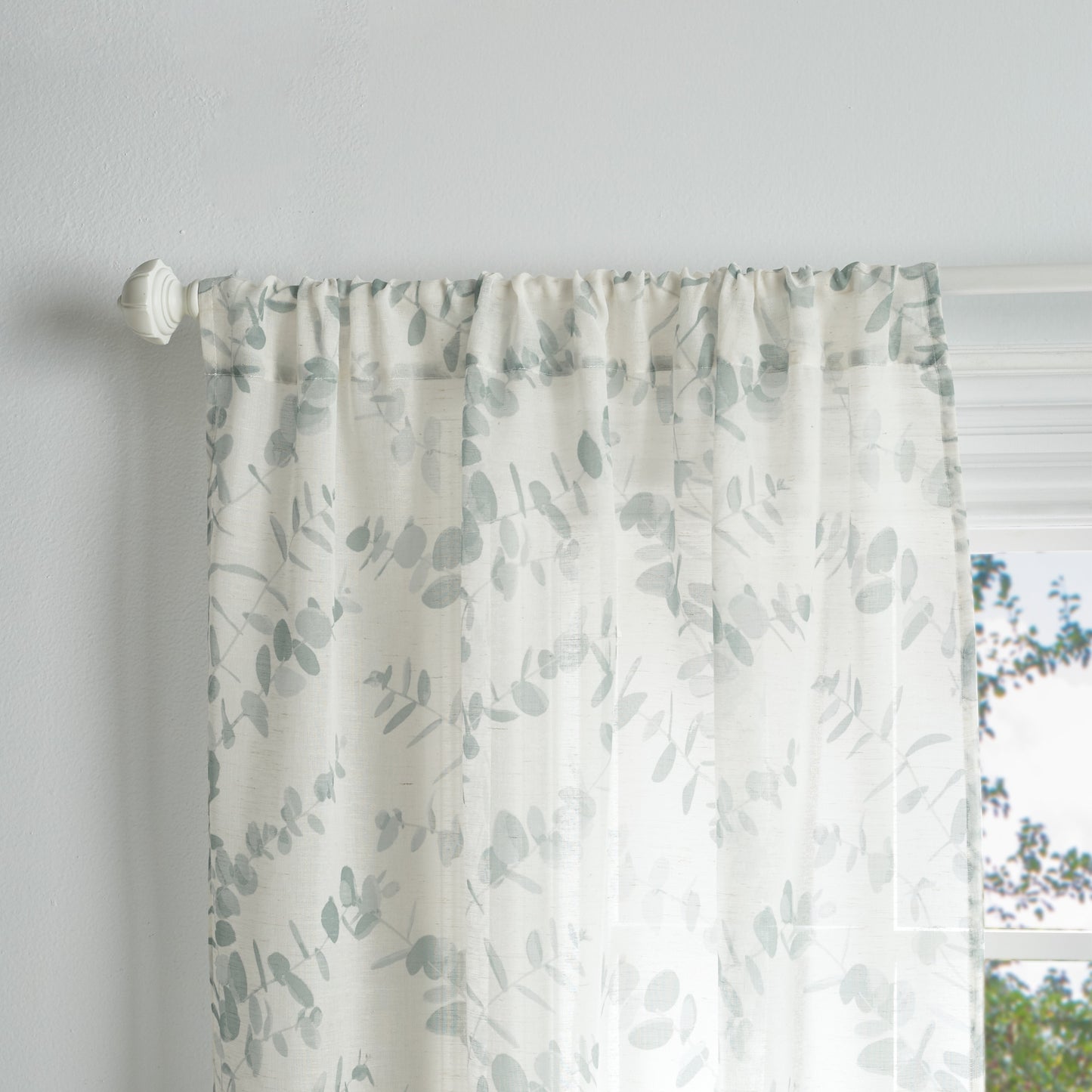 Martha Stewart Eucalyptus Window Panel Grey