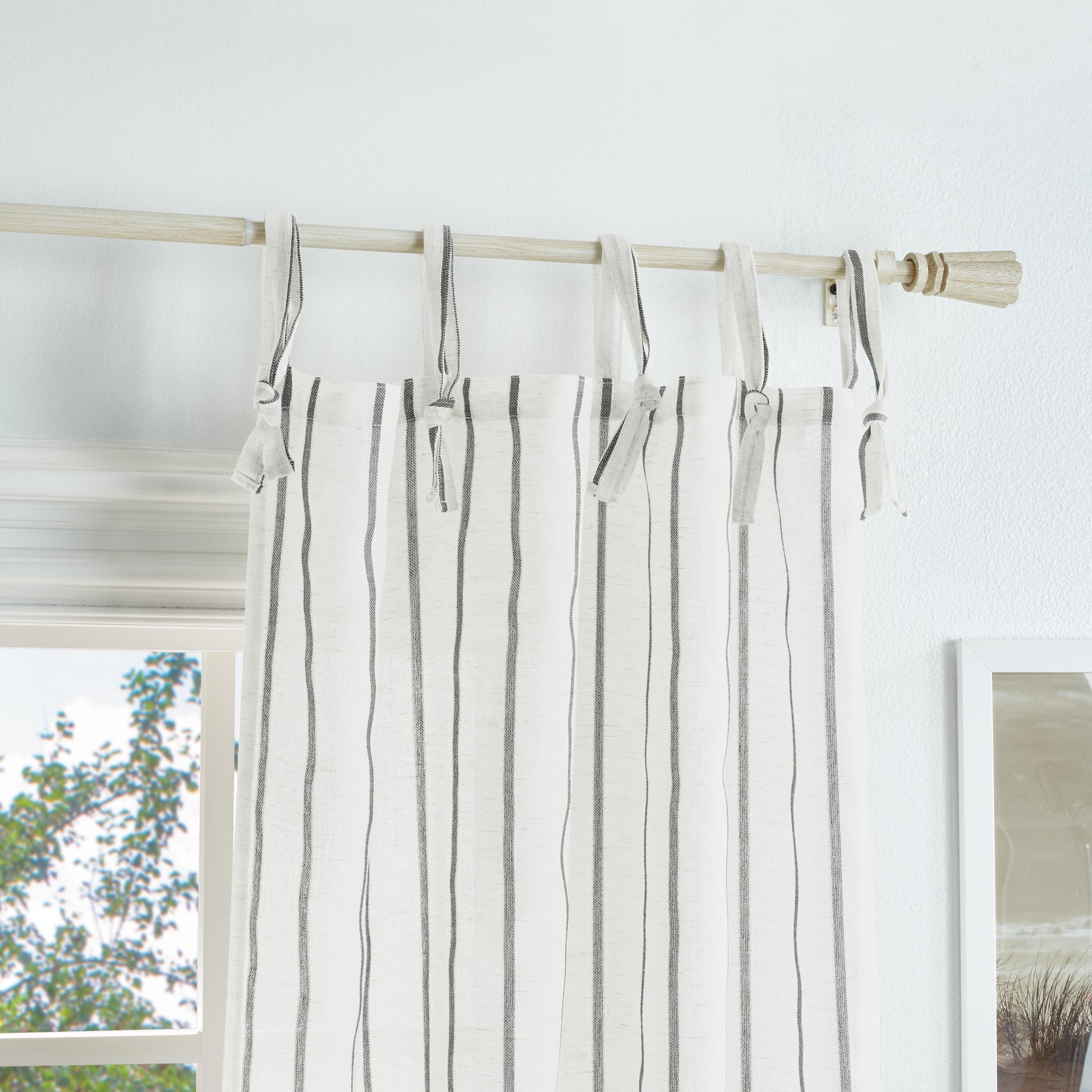 Martha Stewart Laguna Stripe Curtain Panel Grey