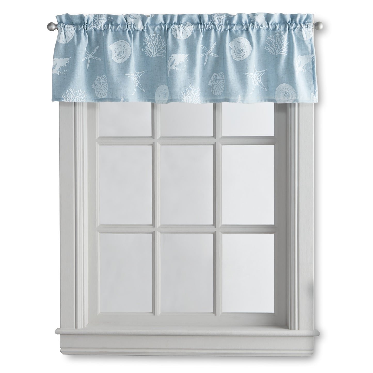 Destinations Seashells Valance Aqua