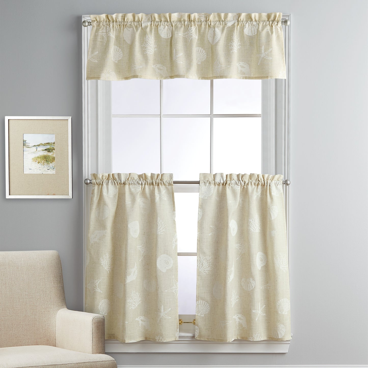 Destinations Seashells Valance Linen