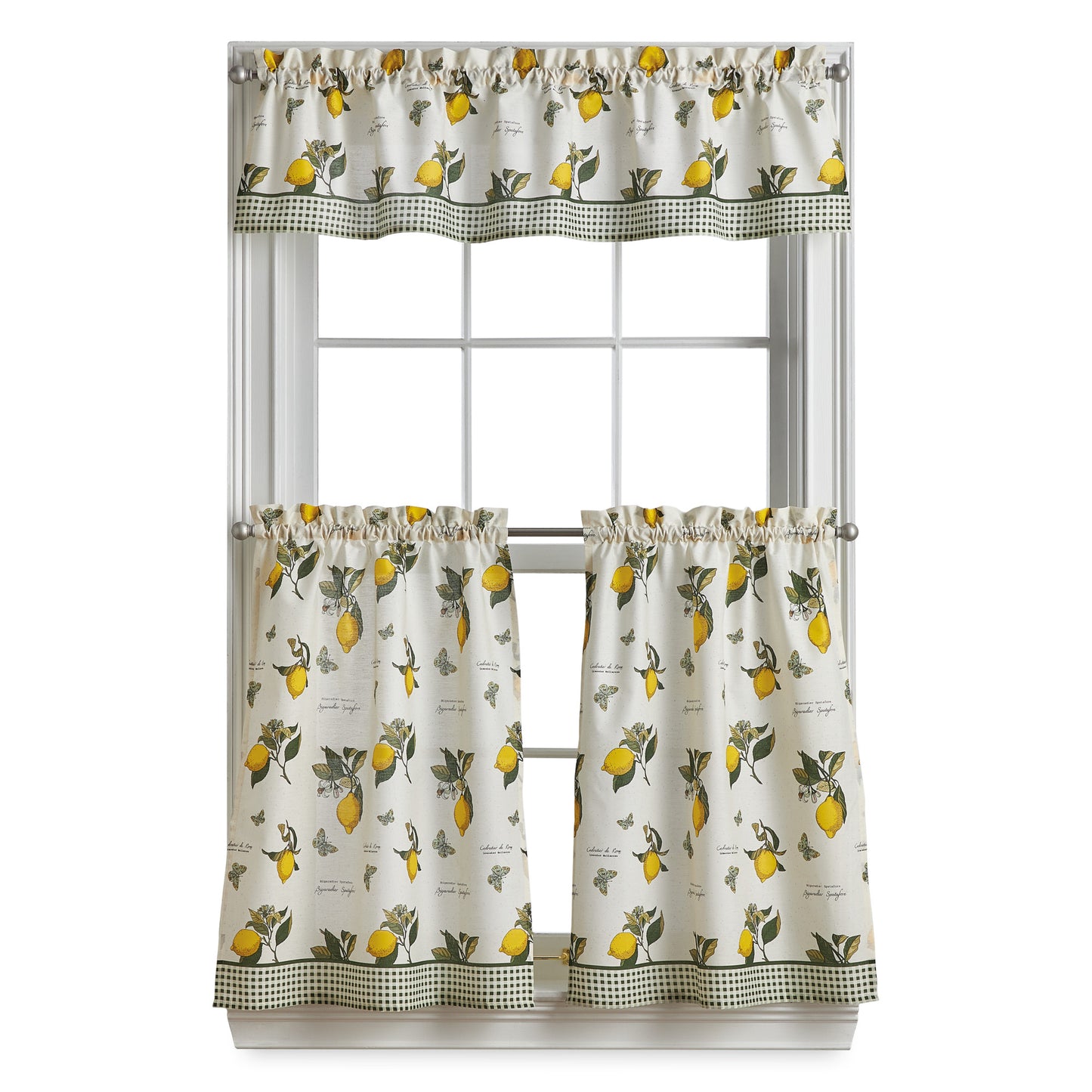 Curtainworks Vintage Lemon Valance and Tiers Set