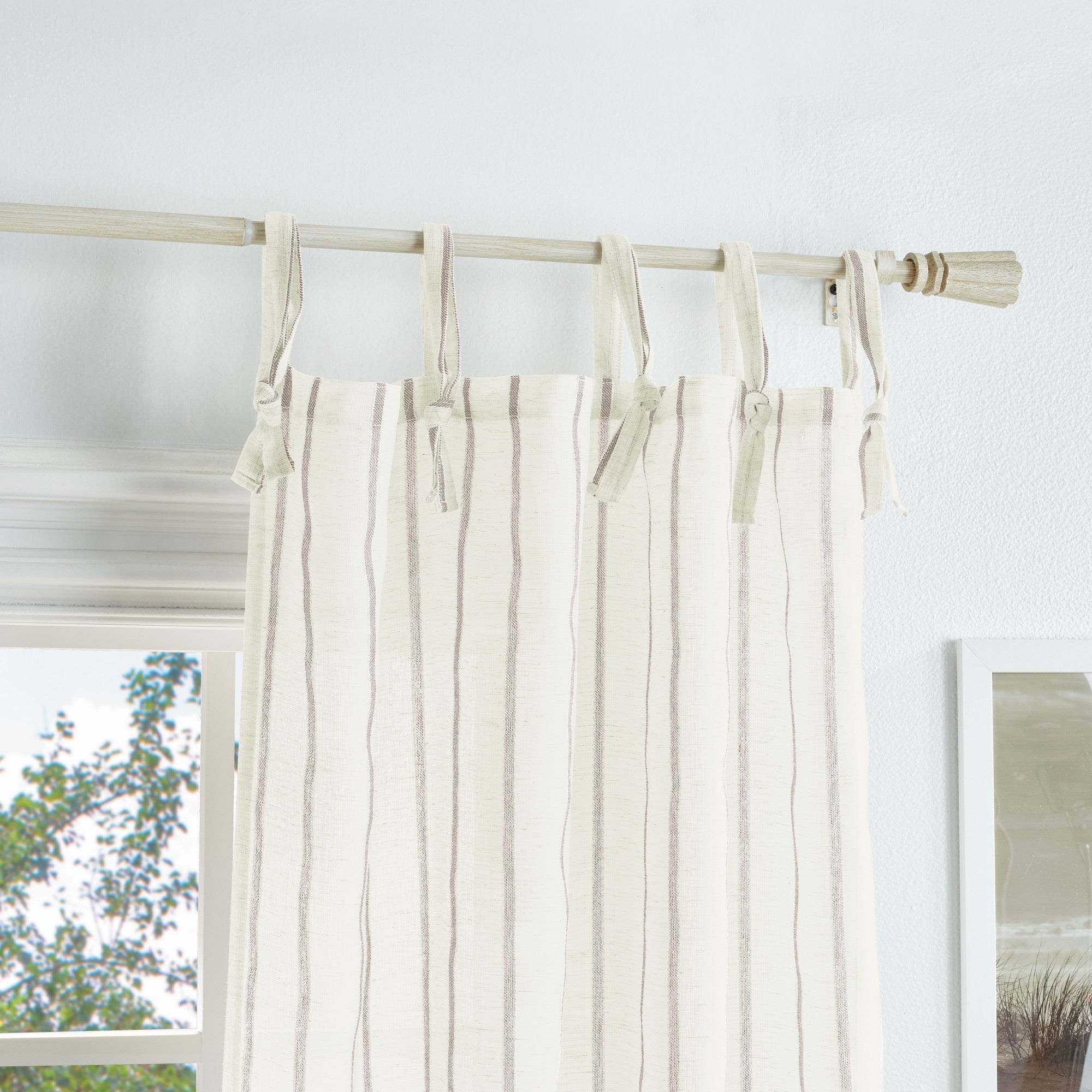 Martha Stewart Mantovana Per Finestra In Lino - 50x18 Cm, Fodera In Poliestere, Tasca Per Canna, Orlo Smerlato