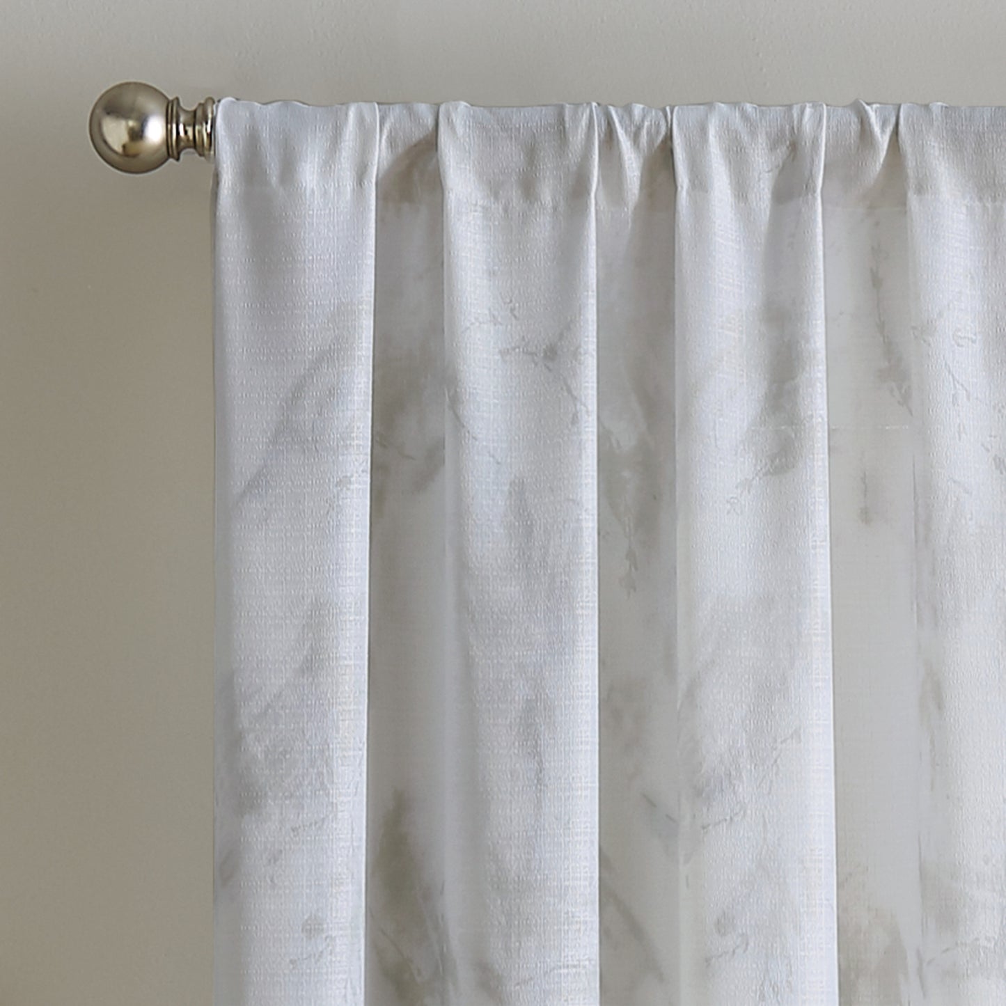 Watercolor Floral Poletop Window Curtain Panel Natural