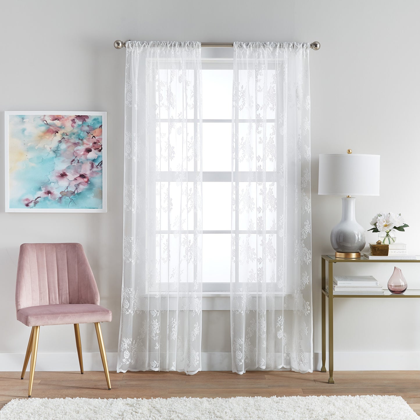 Curtainworks Sibella Lace Curtain Panel Pair