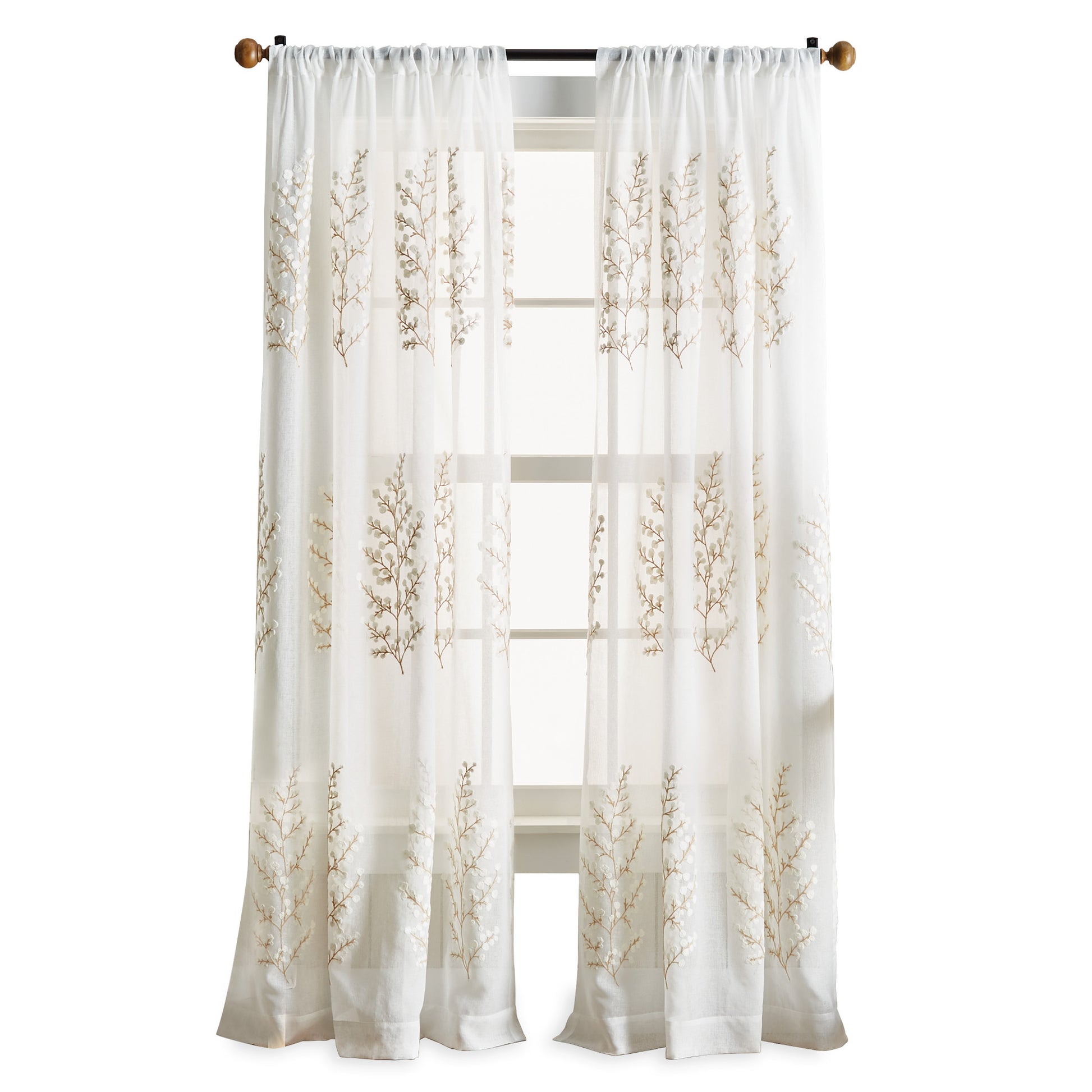 Martha Stewart Georgia Embroidery Curtain Panel